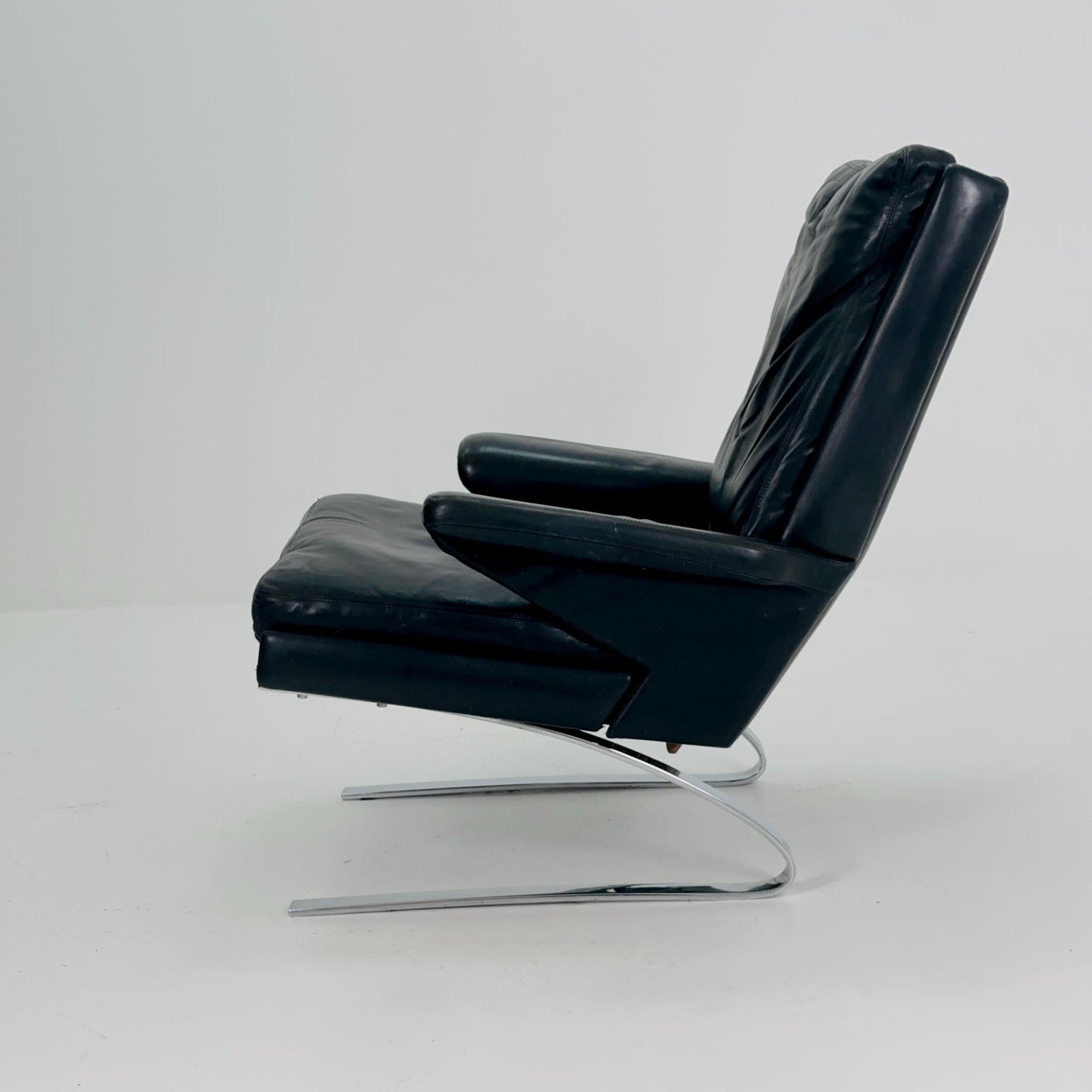 Mid Century Black Swing Lounge Chair by Reinhold Adolf for Cor Germany 1960s