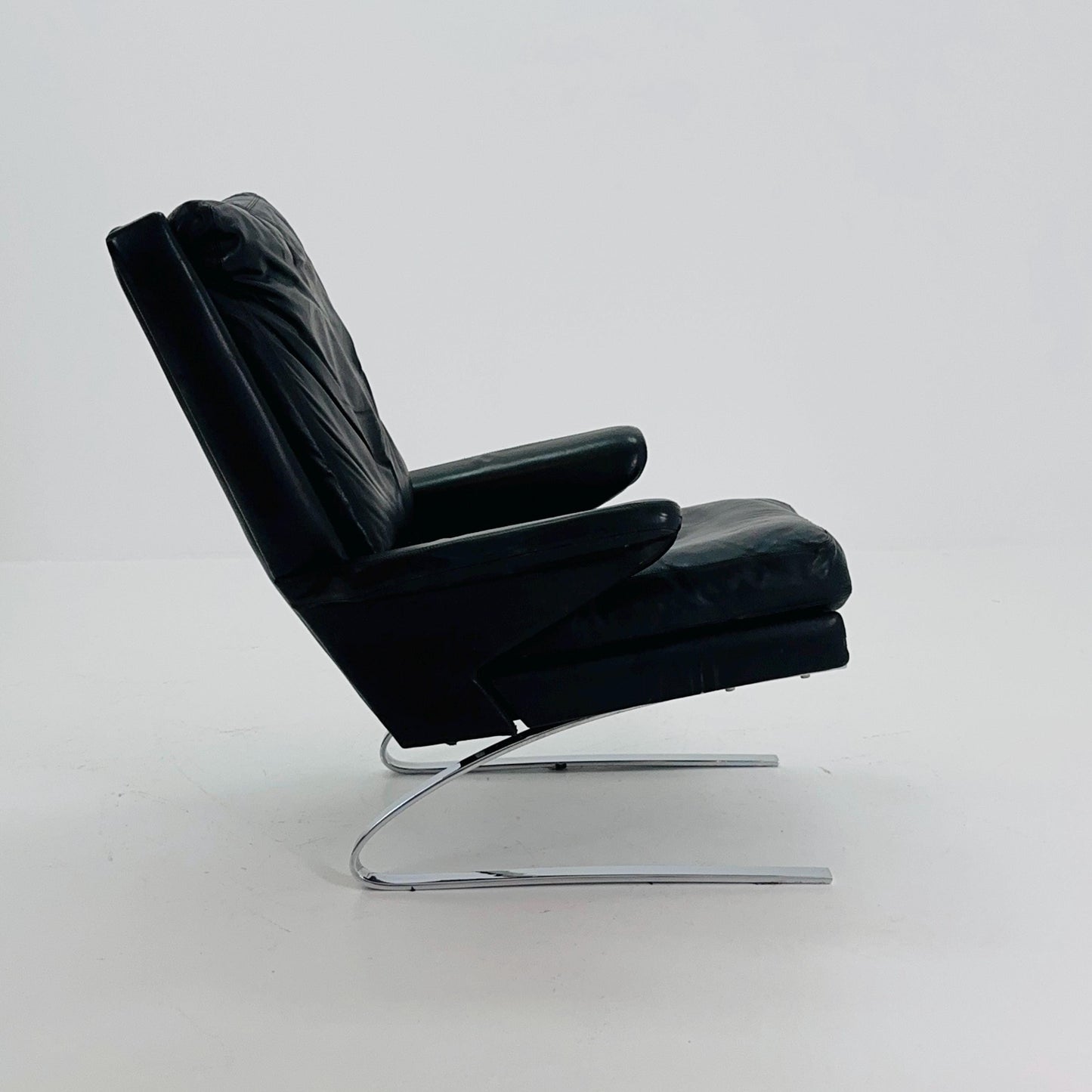 Mid Century Black Swing Lounge Chair by Reinhold Adolf for Cor Germany 1960s