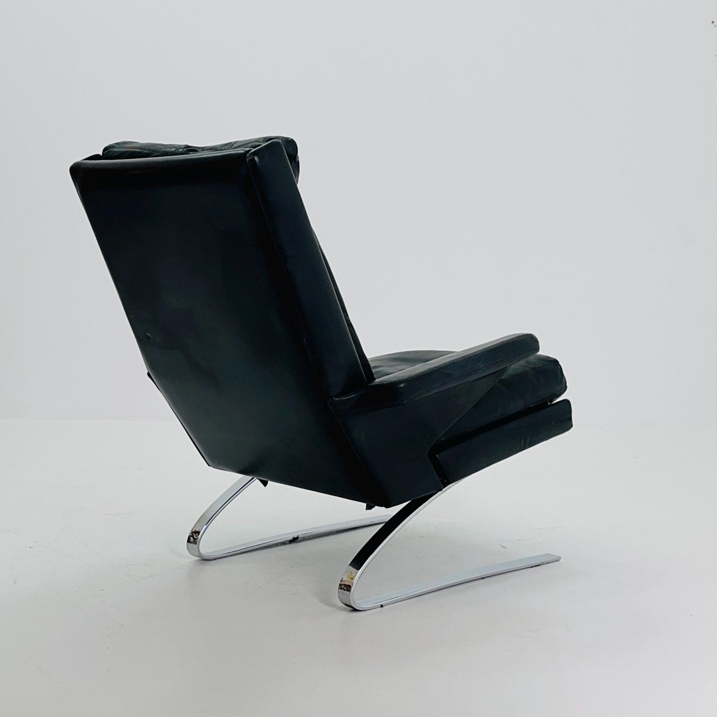 Mid Century Black Swing Lounge Chair by Reinhold Adolf for Cor Germany 1960s