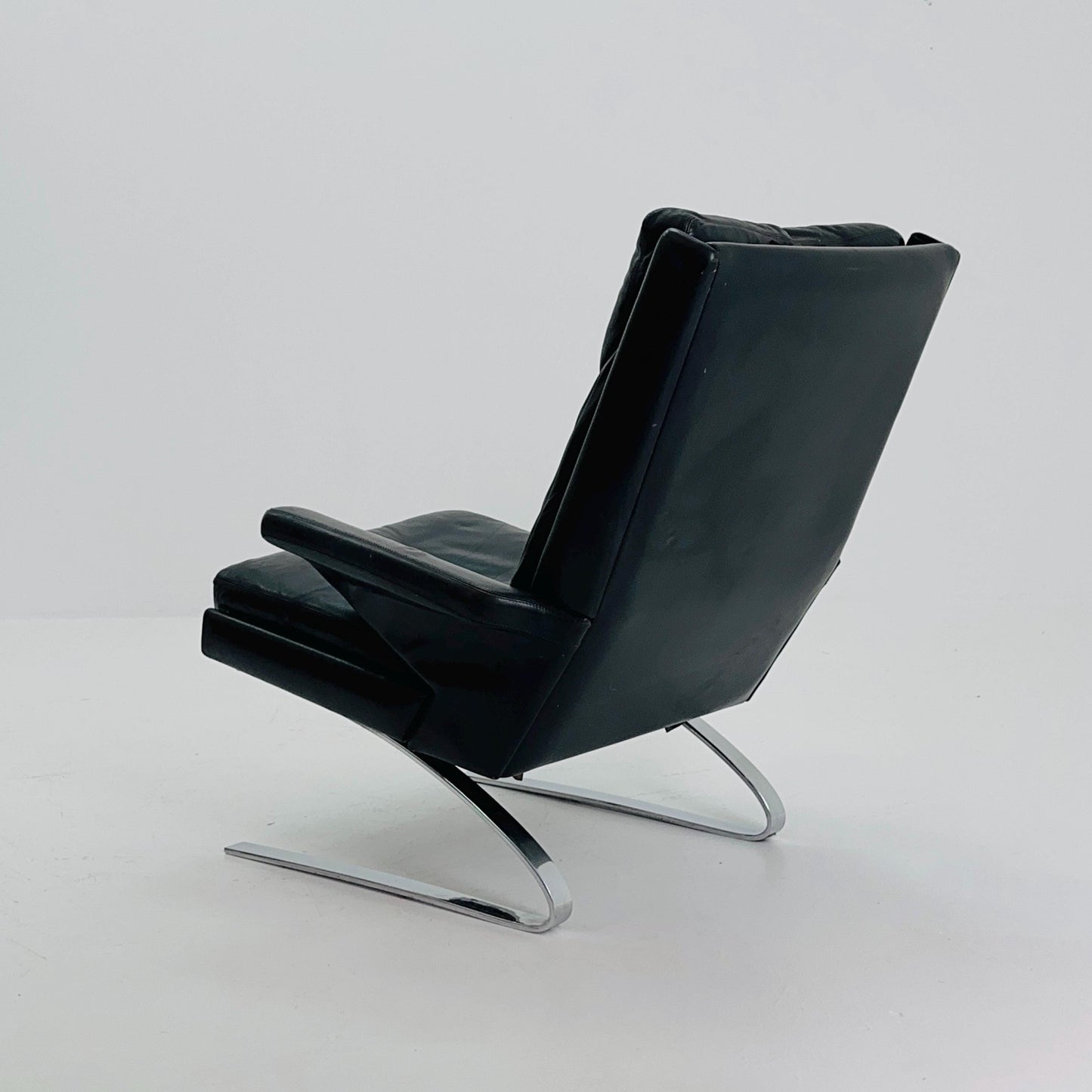 Mid Century Black Swing Lounge Chair by Reinhold Adolf for Cor Germany 1960s