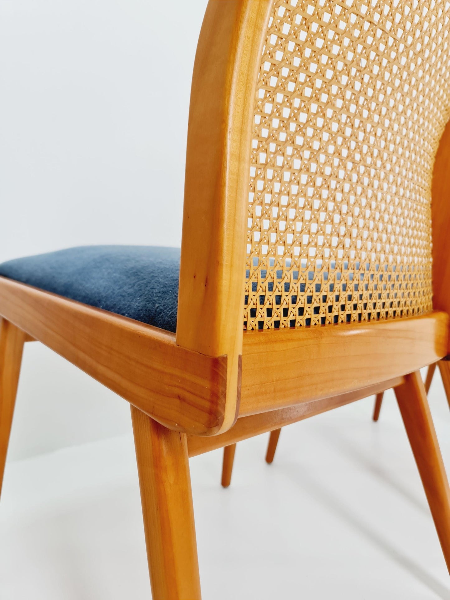 Rare Vintage Ashwood & Wiener Rattan Dining Chairs from Habeo Germany, 1960s, Set of 6