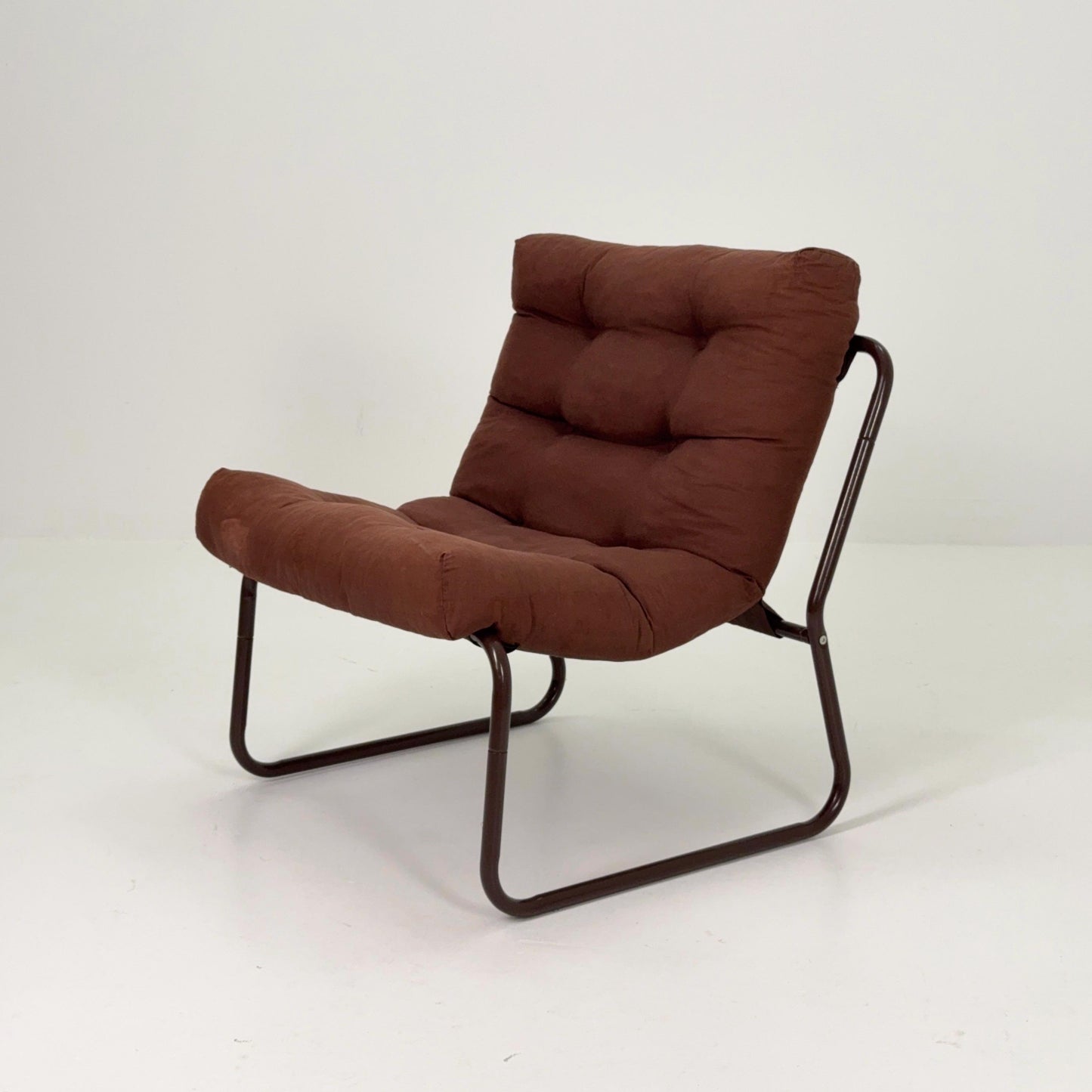 Mid-Century Pixi Lounge Chair by Gillis Lundgren for IKEA, 1970s – Retro Brown Chair with Tubular Frame