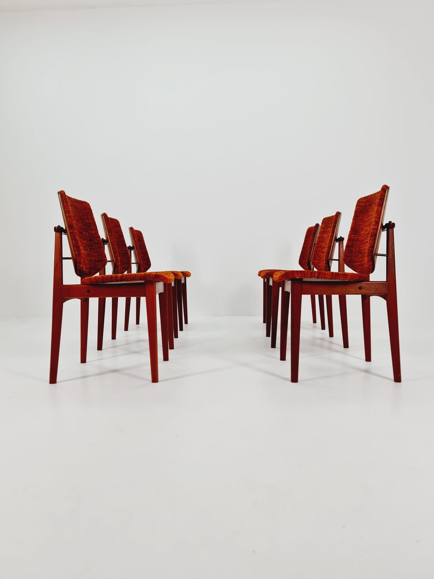 Midcentury teak Dining chairs by Arne Hovmand Olsen 1960s, set of 6