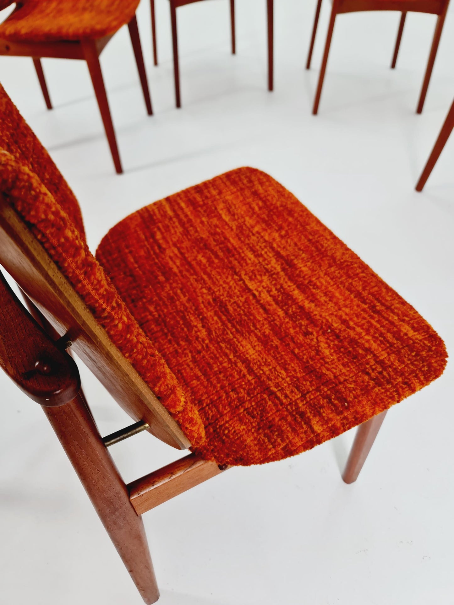 Midcentury teak Dining chairs by Arne Hovmand Olsen 1960s, set of 6