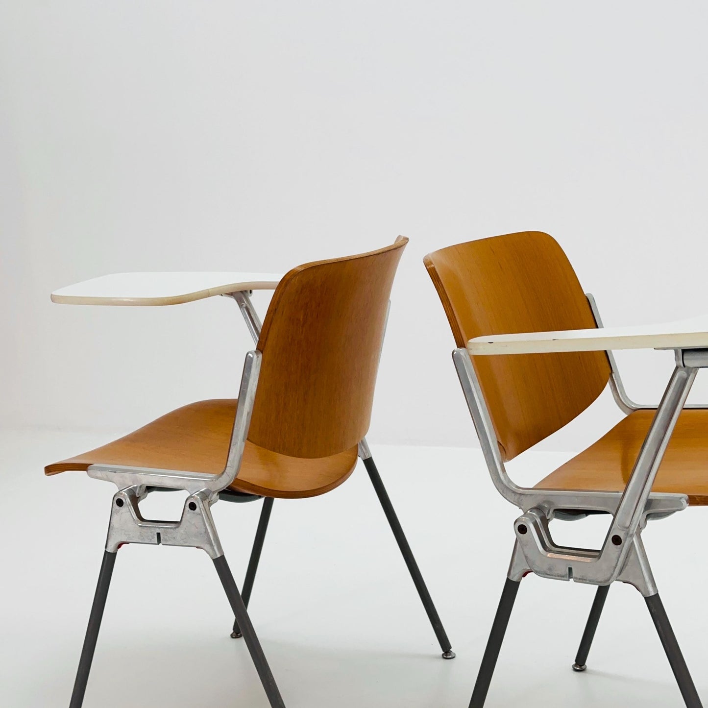 Set of 2 Mid century Stacking desk chairs by Giancarlo Piretti for Anomima Castelli ,Italy 1960s
