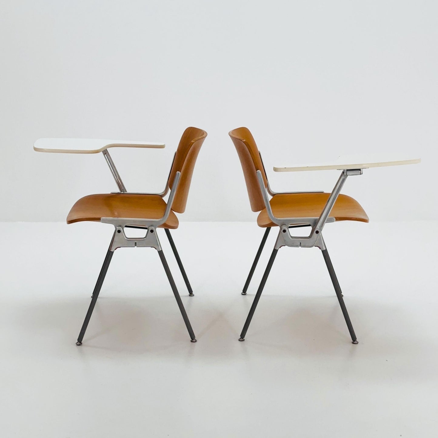Set of 2 Mid century Stacking desk chairs by Giancarlo Piretti for Anomima Castelli ,Italy 1960s