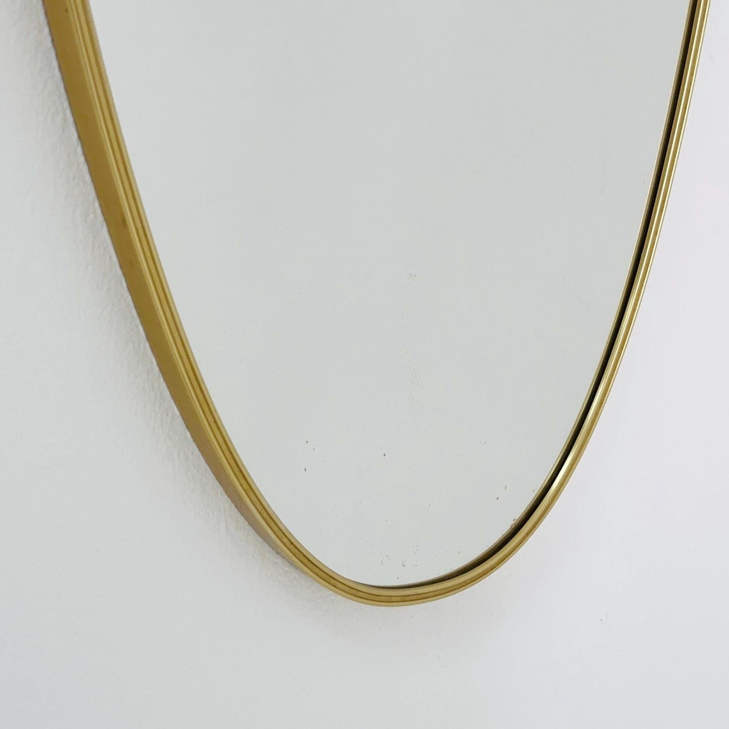 Mid Century asymmetric German brass Original kidney wall mirror from the 60s model number 984 Germsny 1960s