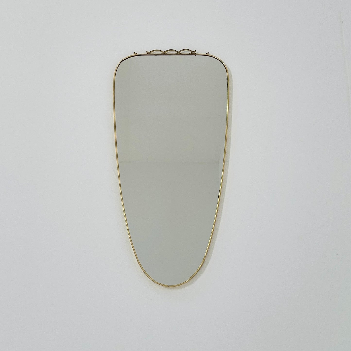 mid-century brass wall mirror with braided hanging strap from West Spiegel, Germany, 1960s