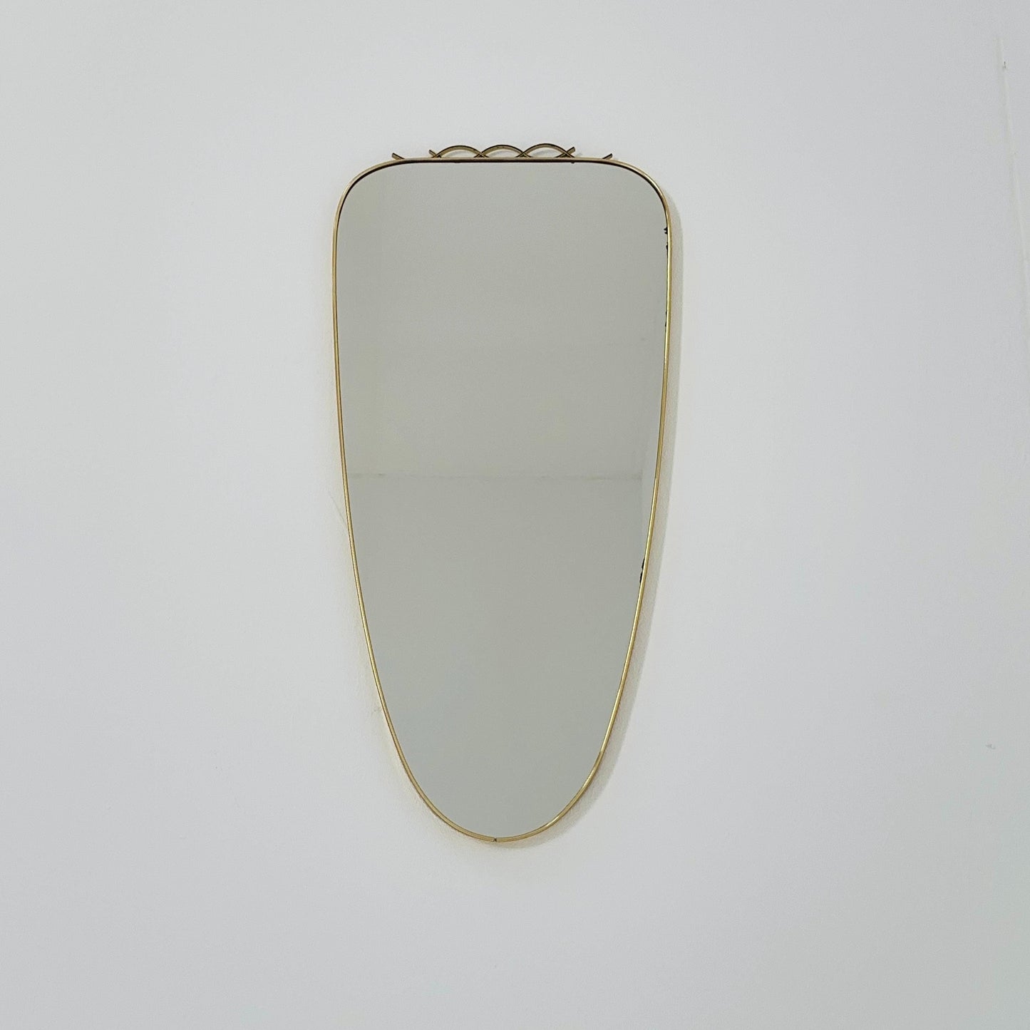 mid-century brass wall mirror with braided hanging strap from West Spiegel, Germany, 1960s