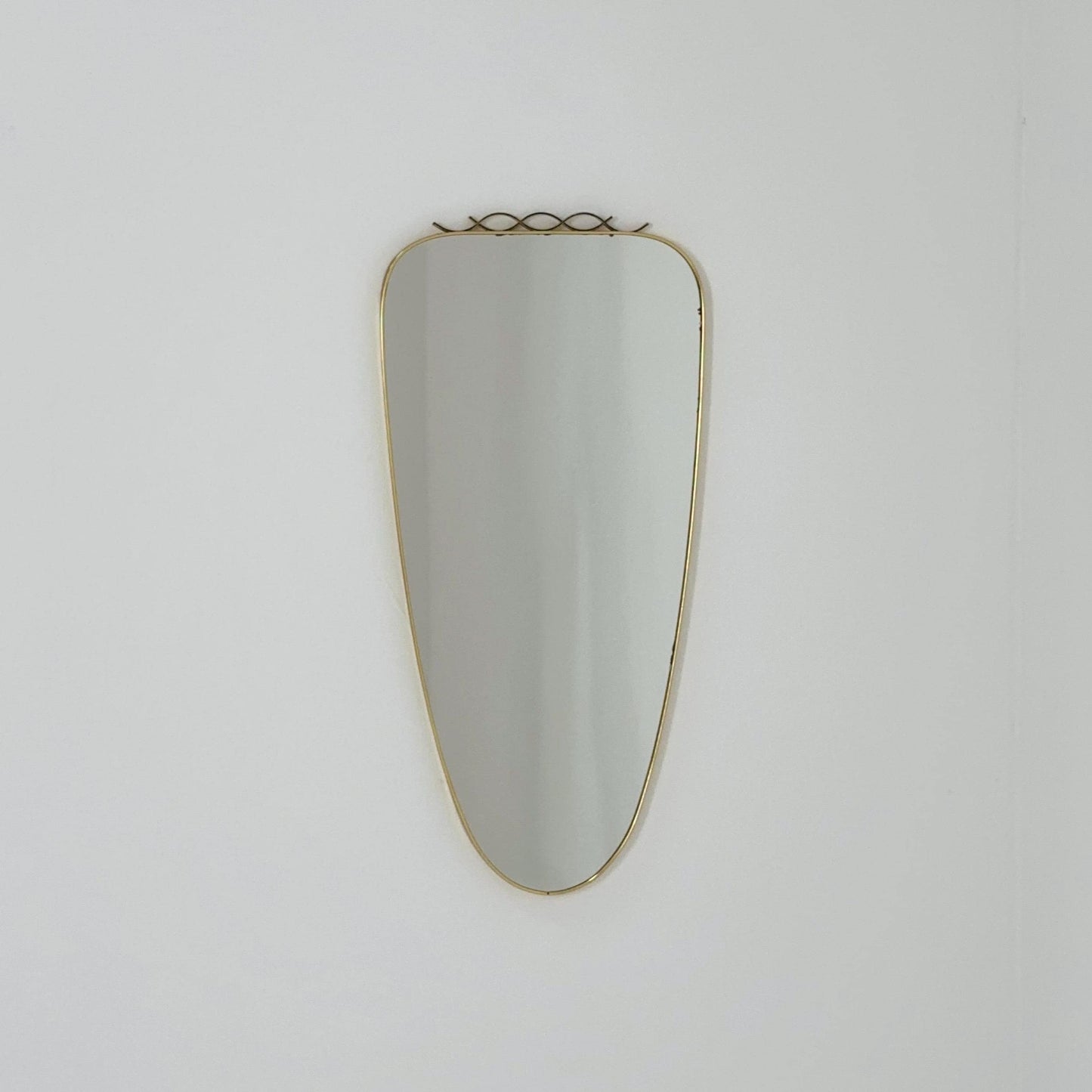 mid-century brass wall mirror with braided hanging strap from West Spiegel, Germany, 1960s