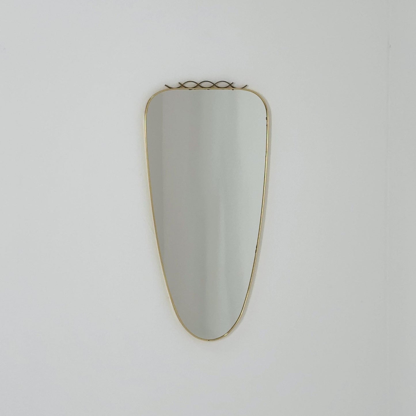 mid-century brass wall mirror with braided hanging strap from West Spiegel, Germany, 1960s