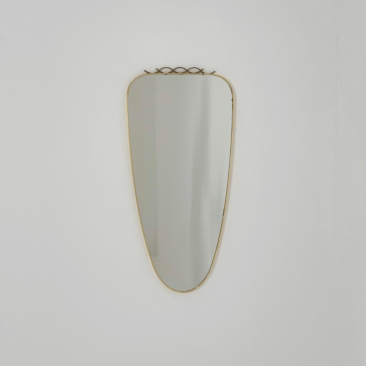 mid-century brass wall mirror with braided hanging strap from West Spiegel, Germany, 1960s