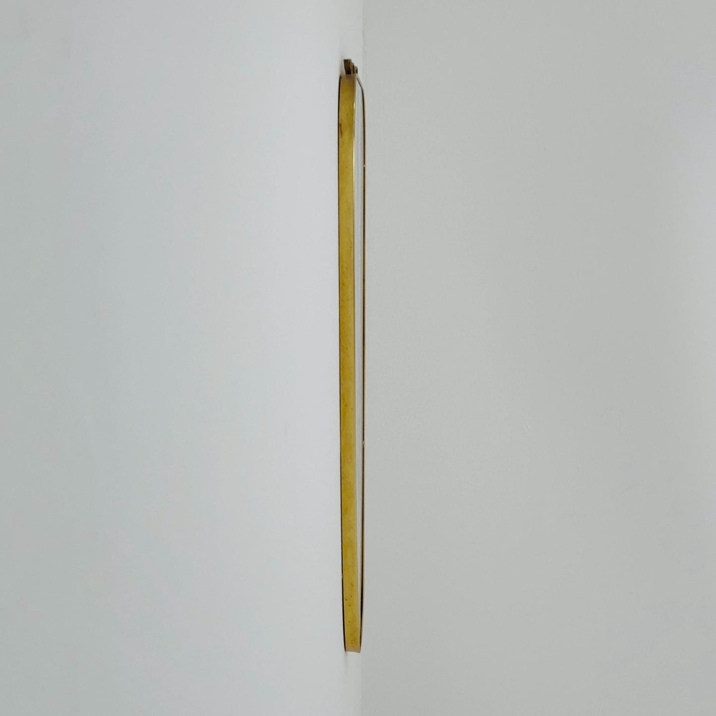 mid-century brass wall mirror with braided hanging strap from West Spiegel, Germany, 1960s