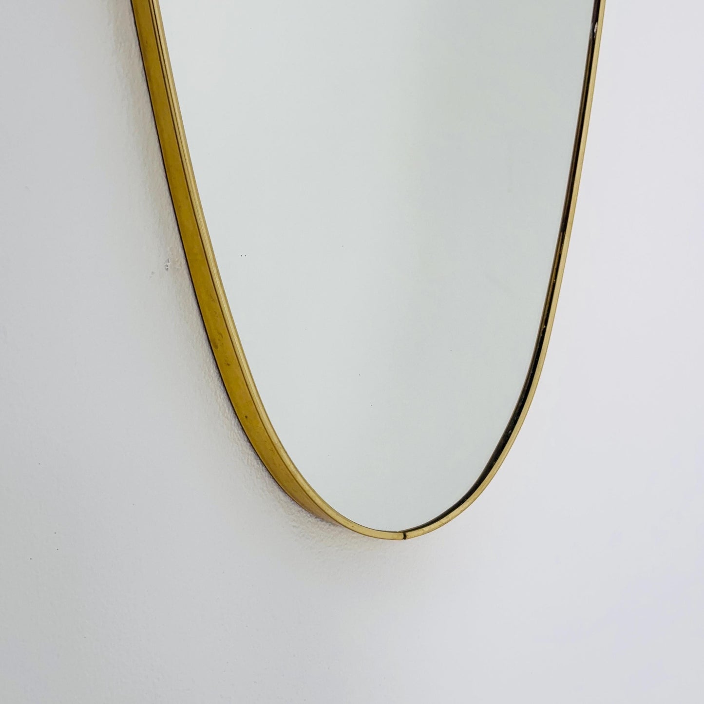 mid-century brass wall mirror with braided hanging strap from West Spiegel, Germany, 1960s