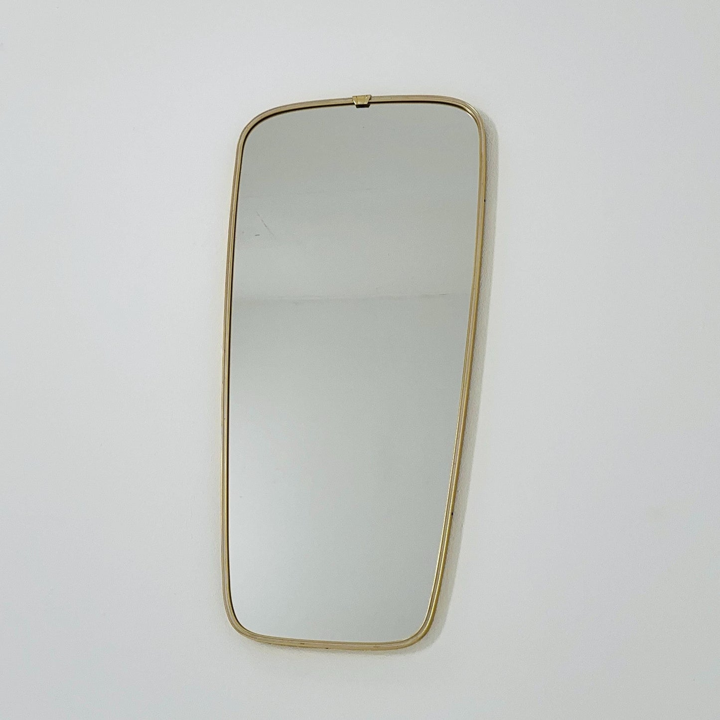 Mid Century asymmetric Original kidney wall mirror by schon form Germany 60s