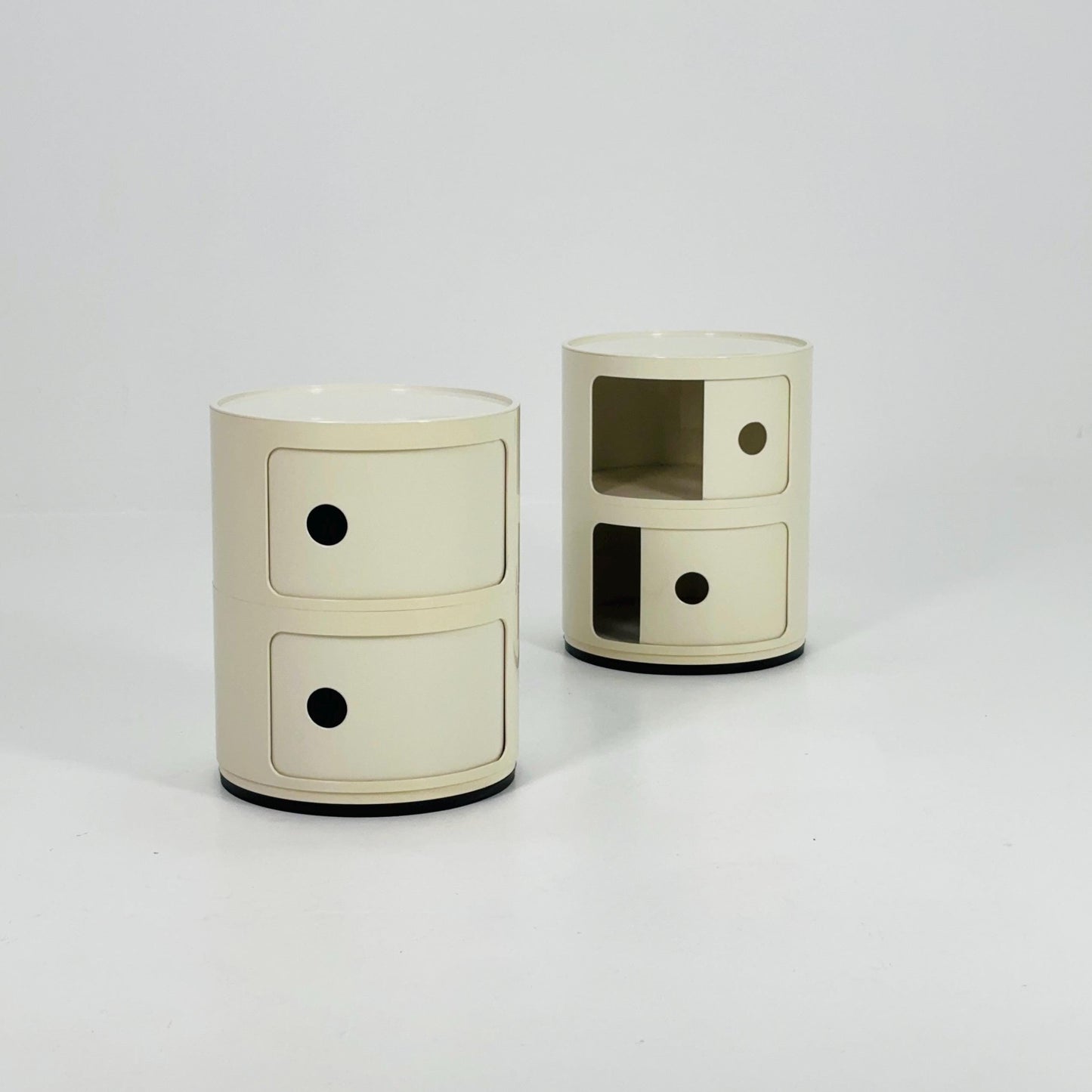Set of 2 Space Age Componibili 2-Tier Storage Unit by Anna Castelli Ferrieri for Kartell — Model 4965-6-7 — Italy, 1970s