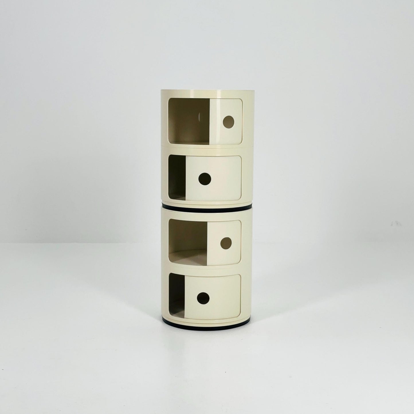 Set of 2 Space Age Componibili 2-Tier Storage Unit by Anna Castelli Ferrieri for Kartell — Model 4965-6-7 — Italy, 1970s
