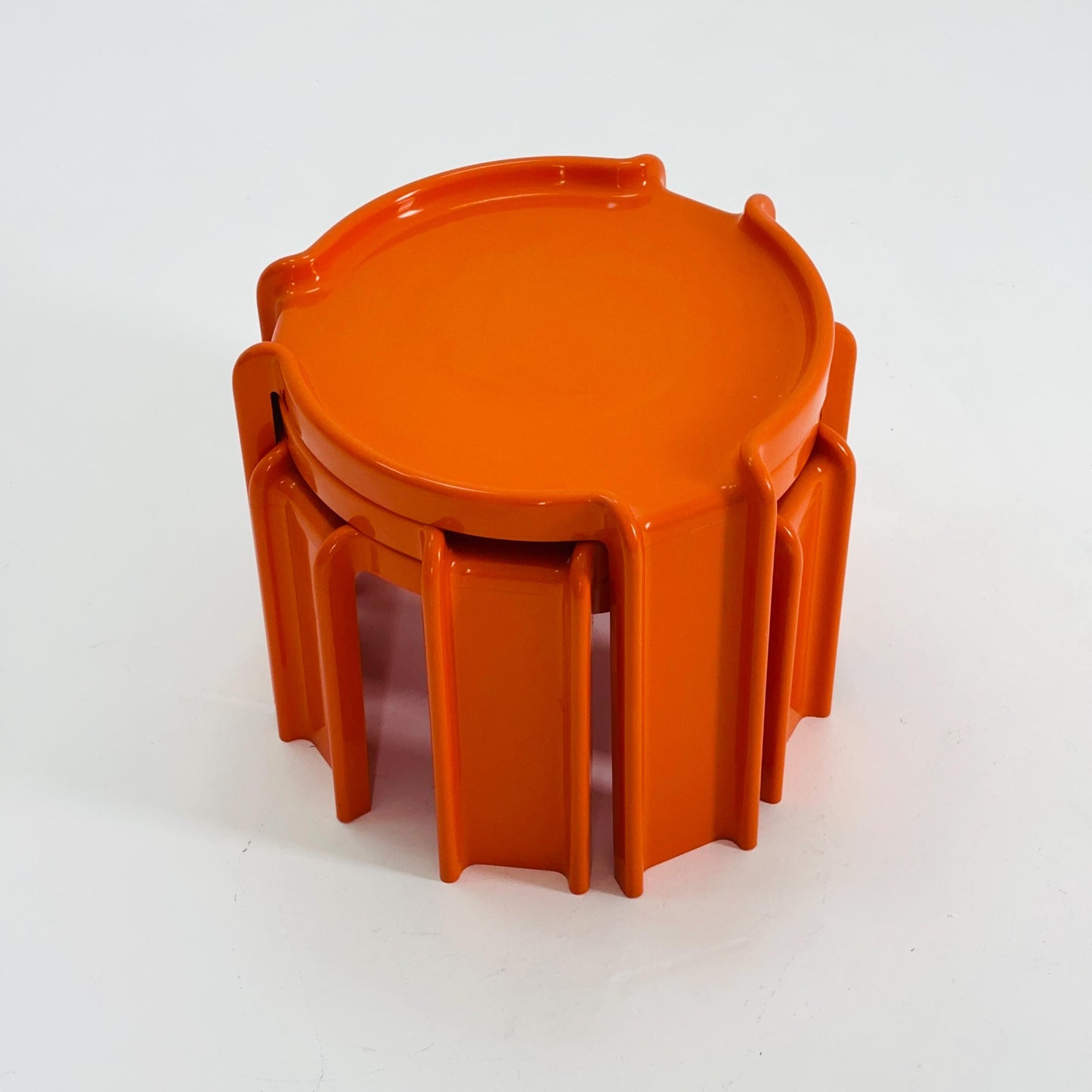 Rare Mid-Century Space Age Nesting Tables by Giotto Stoppino for Kartell — Model 4905-6-7 Italy 1970s
