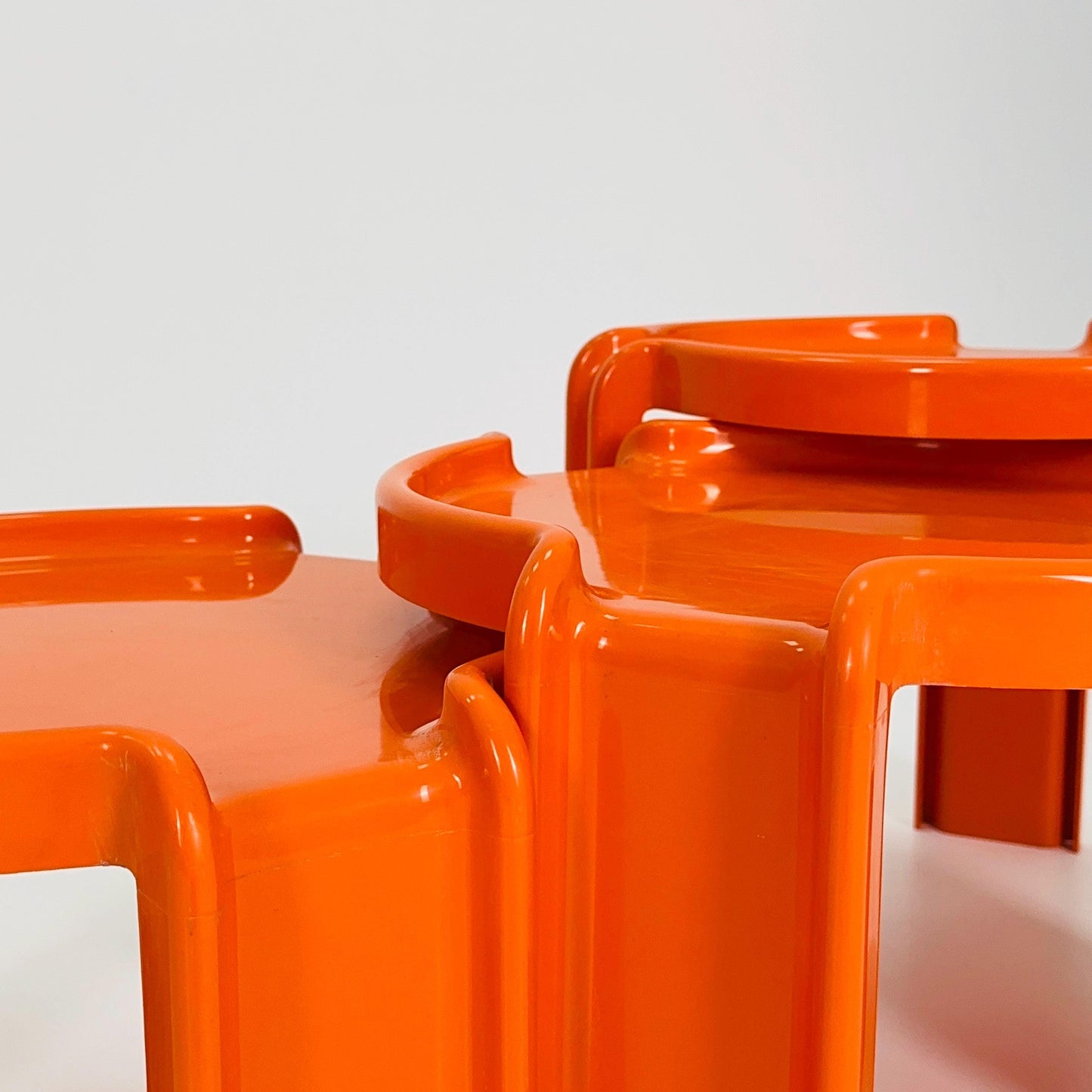 Rare Mid-Century Space Age Nesting Tables by Giotto Stoppino for Kartell — Model 4905-6-7 Italy 1970s