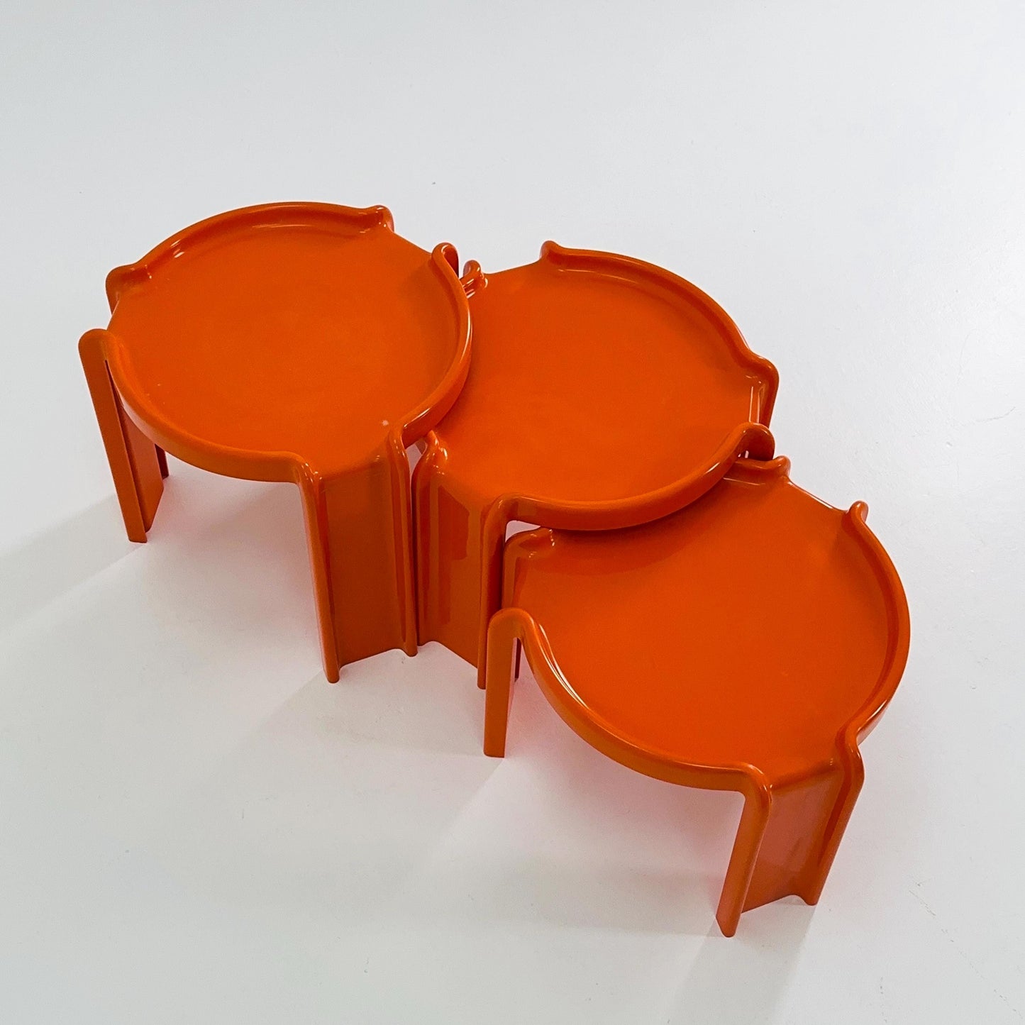 Rare Mid-Century Space Age Nesting Tables by Giotto Stoppino for Kartell — Model 4905-6-7 Italy 1970s