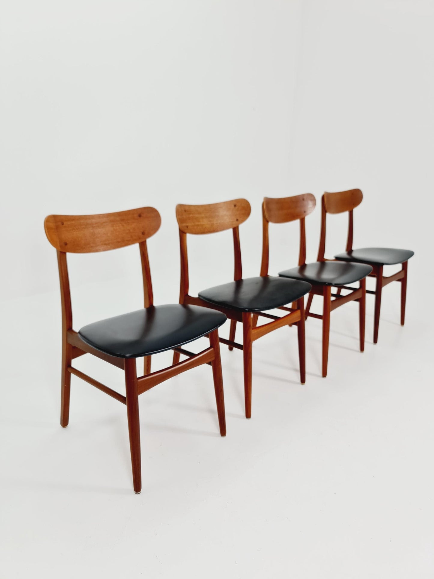 Vintage Danish solid teak dining Chairs By glostrup Denmark , 1960s, Set of 4