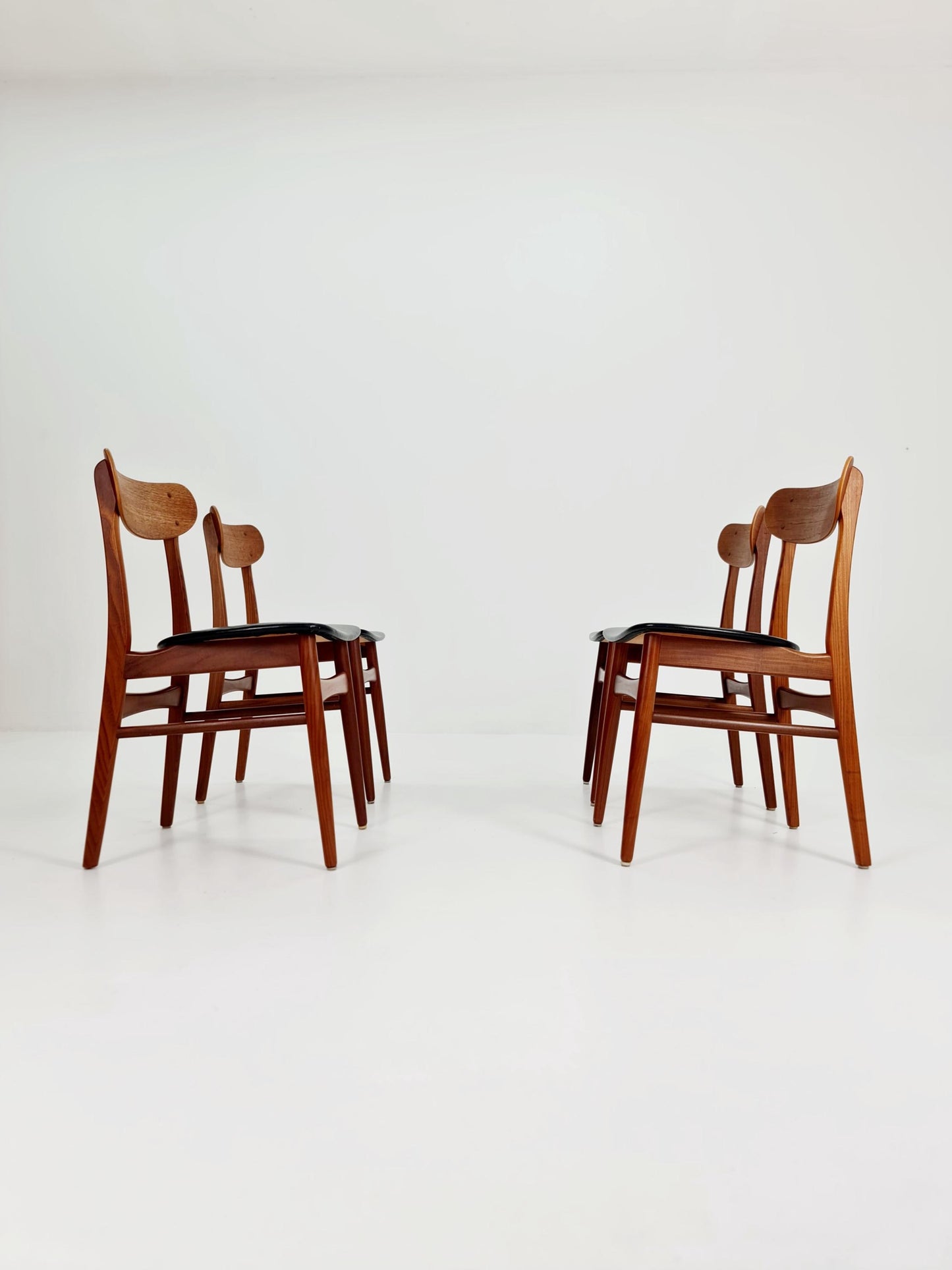 Vintage Danish solid teak dining Chairs By glostrup Denmark , 1960s, Set of 4