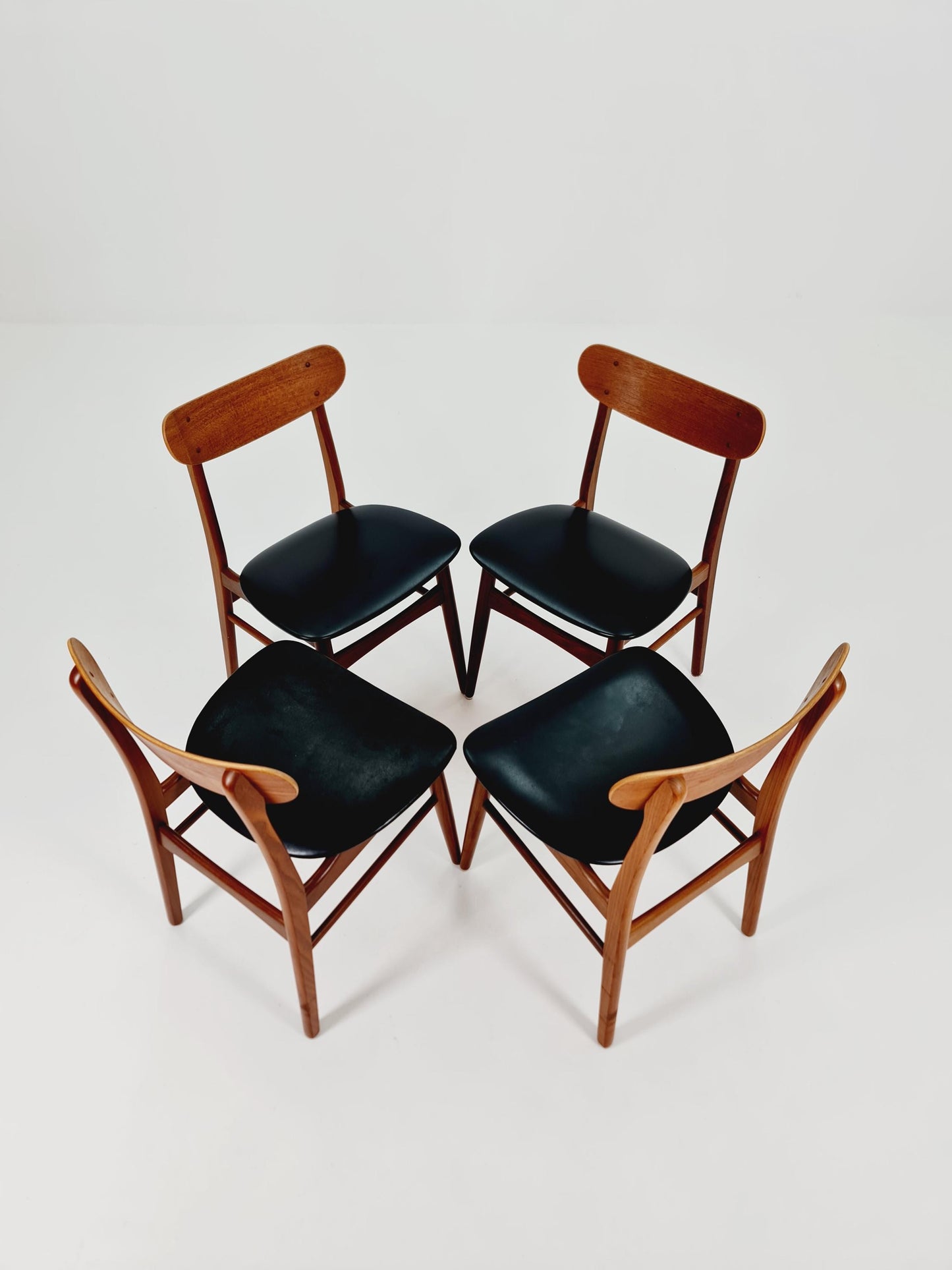 Vintage Danish solid teak dining Chairs By glostrup Denmark , 1960s, Set of 4