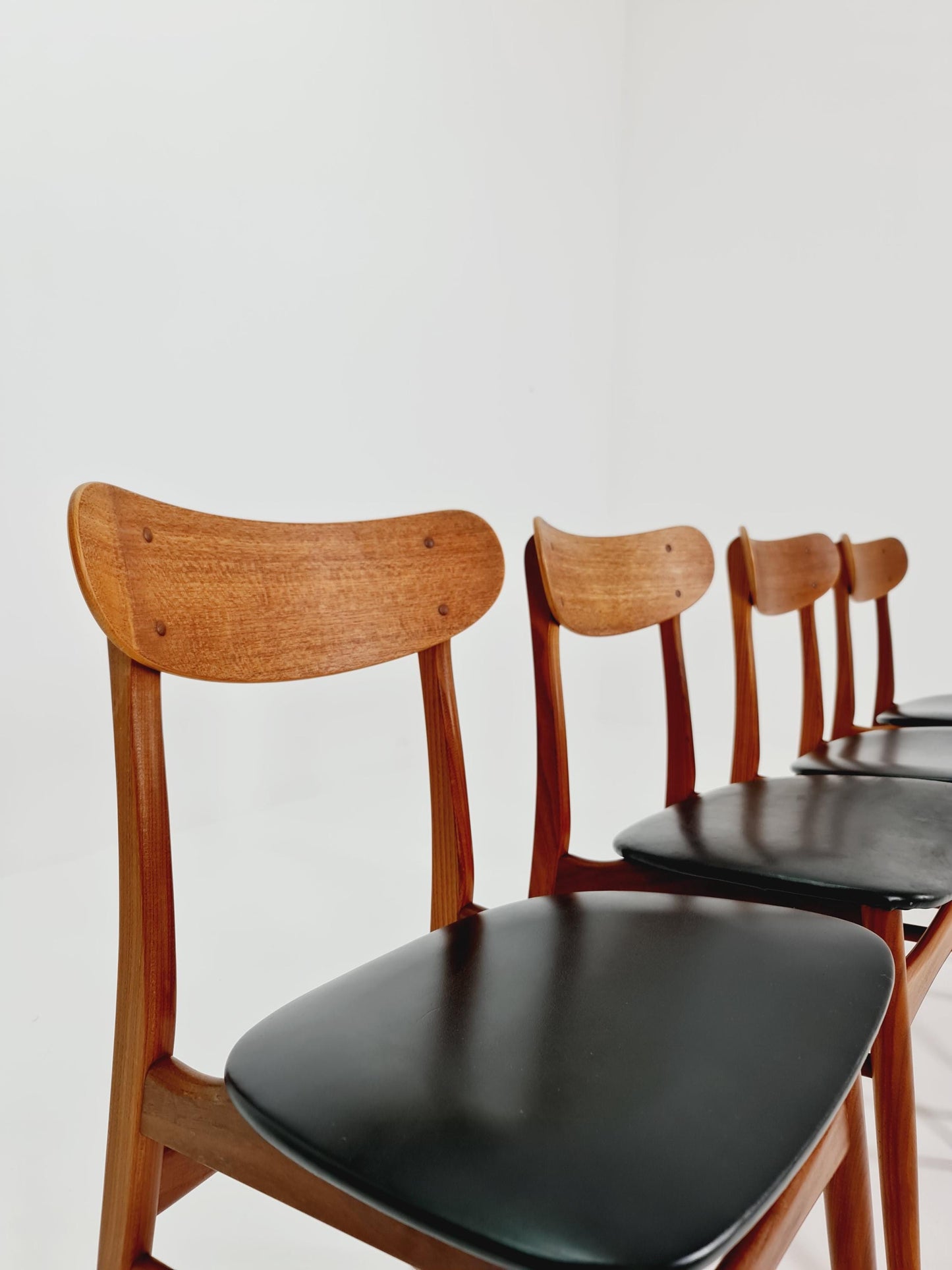 Vintage Danish solid teak dining Chairs By glostrup Denmark , 1960s, Set of 4