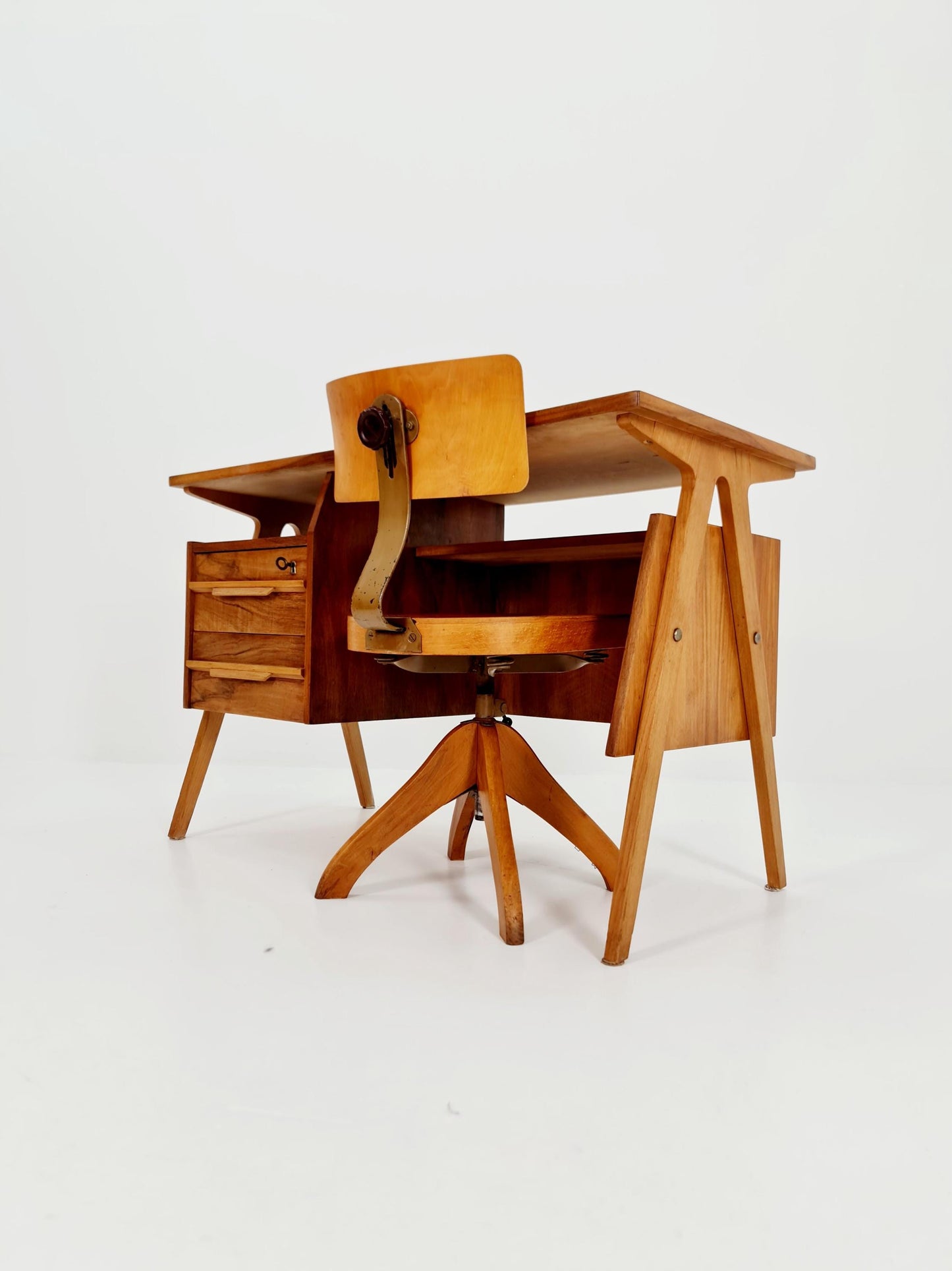 Super Rare Mid century vintage desk Walnut 1950s