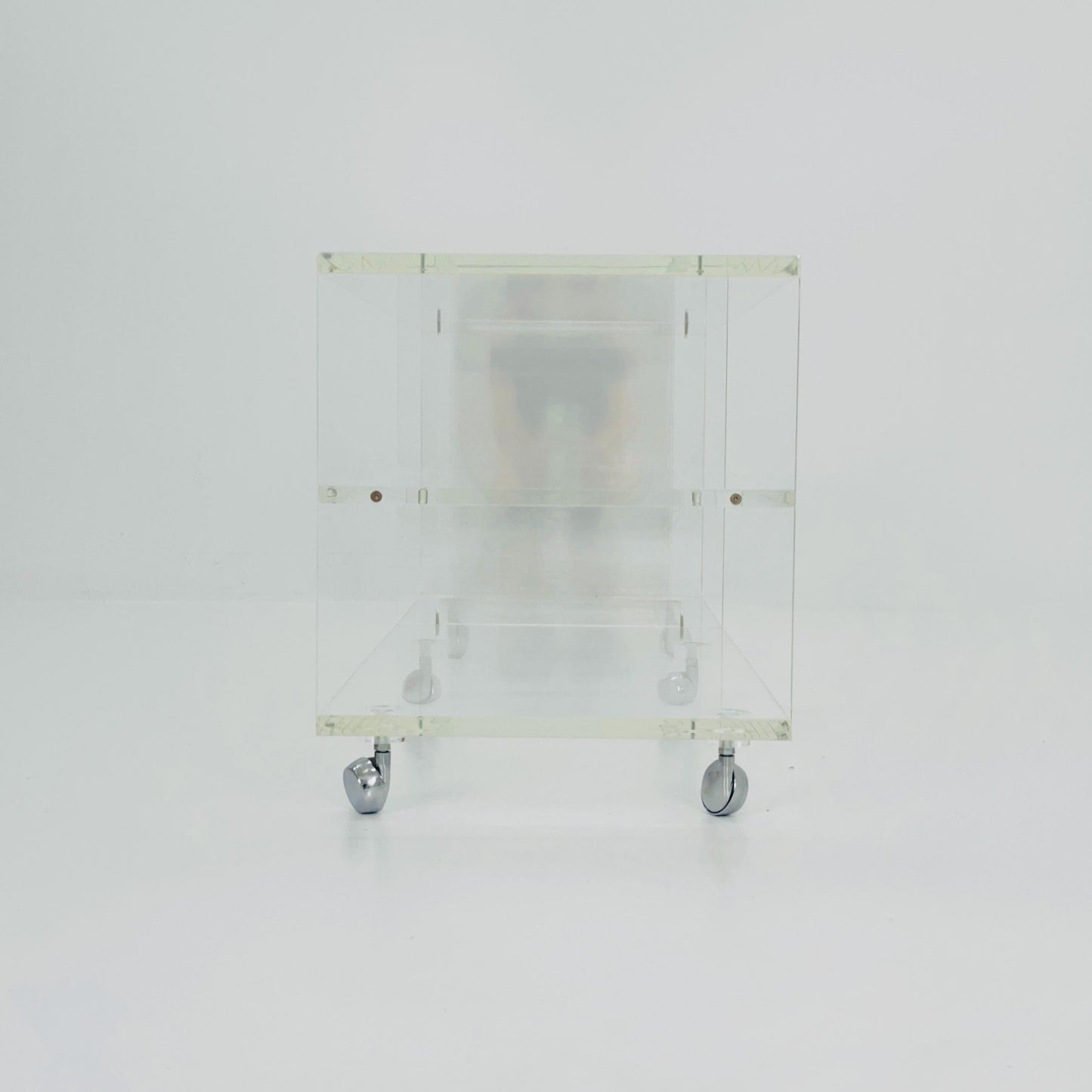 Space age Plexiglass vinyl coffee table - sideboard /Trolly by Michel Dumas for Roche Bobois 1970s