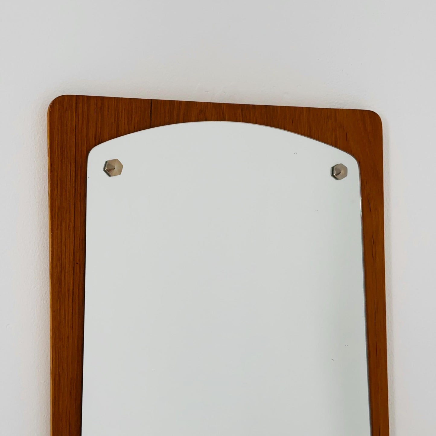 Mid century Scandinavian Mirror with Curved Glass, by Eriksmålaglas Sweden 1960s