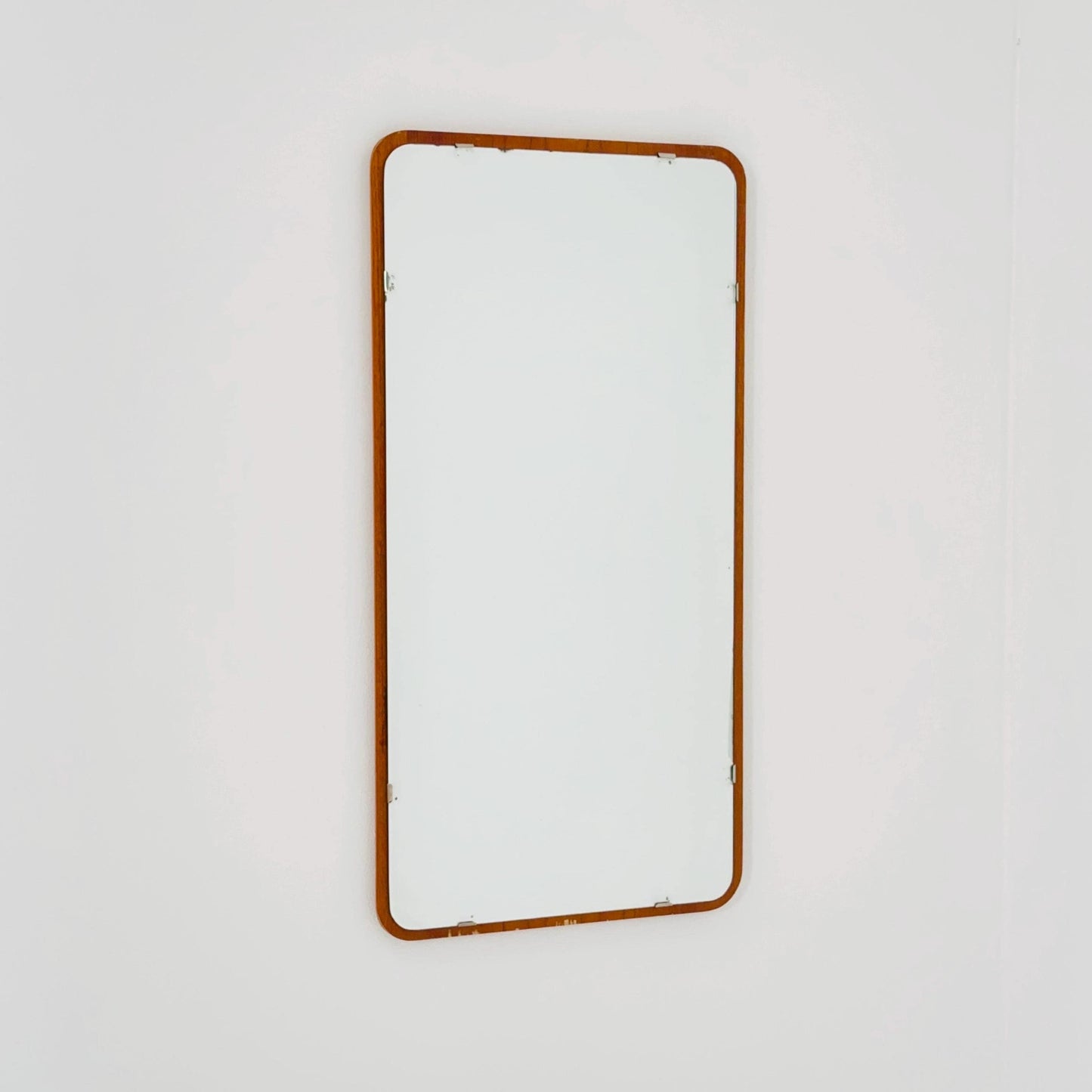 Mid century Scandinavian Mirror with Curved Glass, by Eriksmålaglas Sweden 1960s