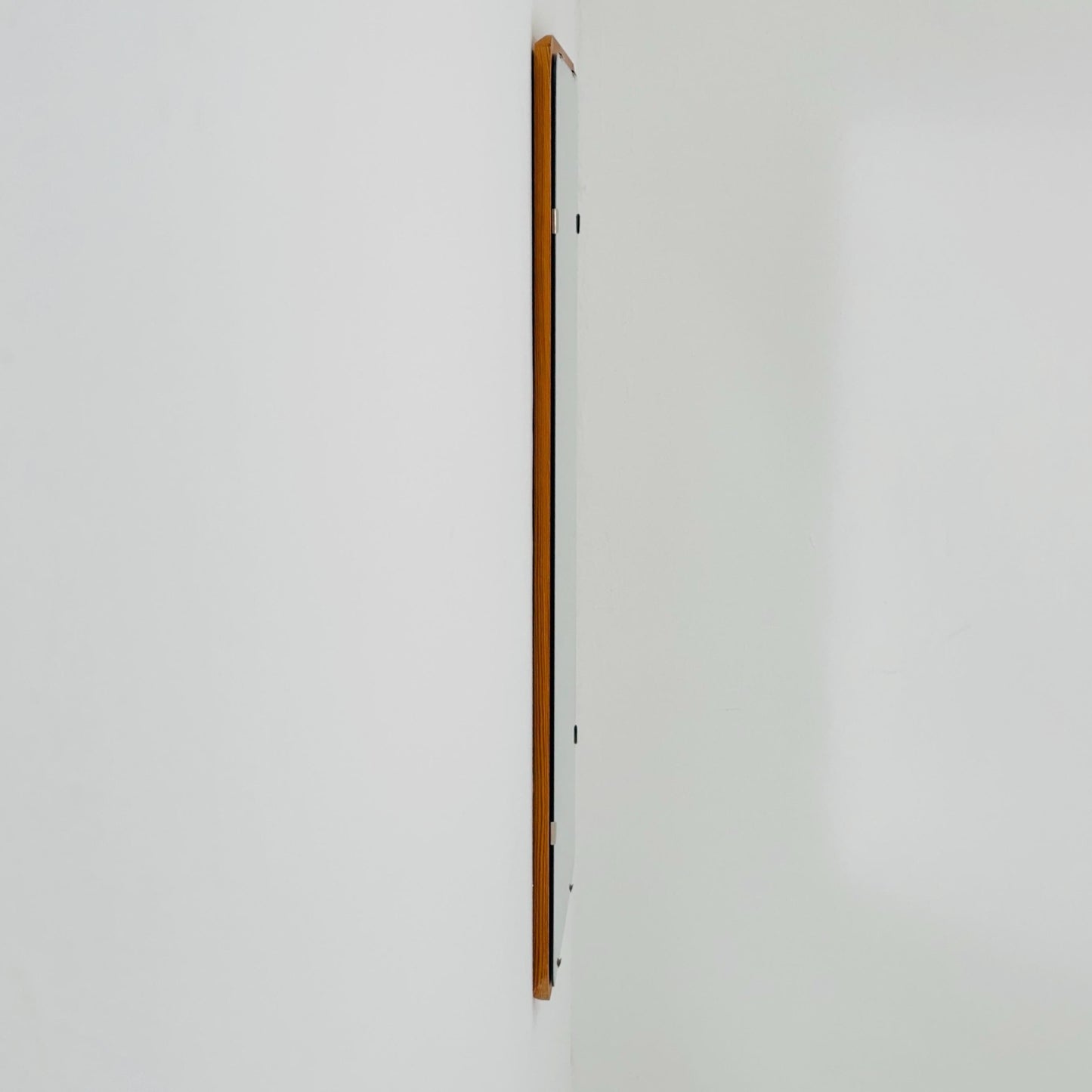 Mid century Scandinavian Mirror with Curved Glass, by Eriksmålaglas Sweden 1960s