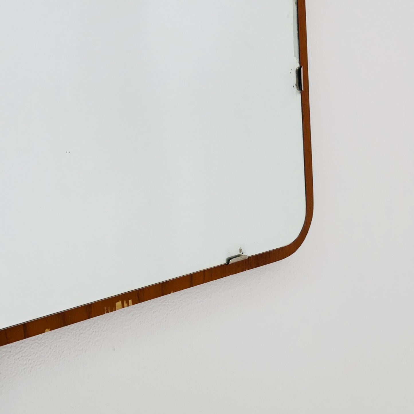 Mid century Scandinavian Mirror with Curved Glass, by Eriksmålaglas Sweden 1960s