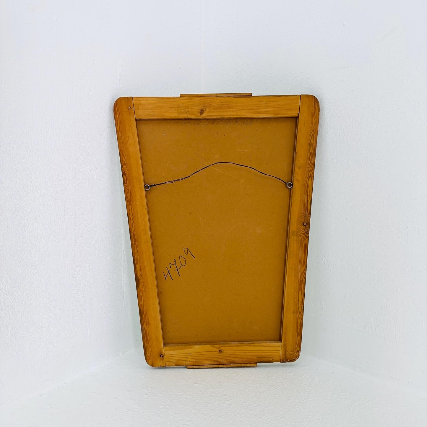 Mid century Scandinavian Mirror with Curved Glass, by Eriksmålaglas Sweden 1960s