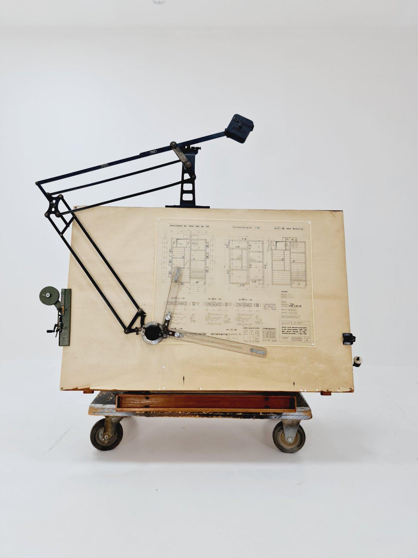 Mid century architectural drawing table by Franz Kuhlmann for ISIS - Wood, Metal - 1950s. Germany