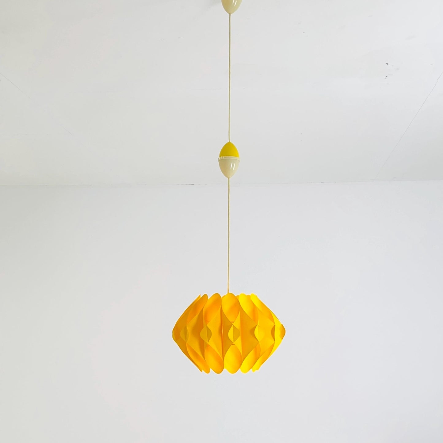 Mid century yellow Pendant Lamp by Lars Schiøler for Hoyrup, 1960s , Denmark