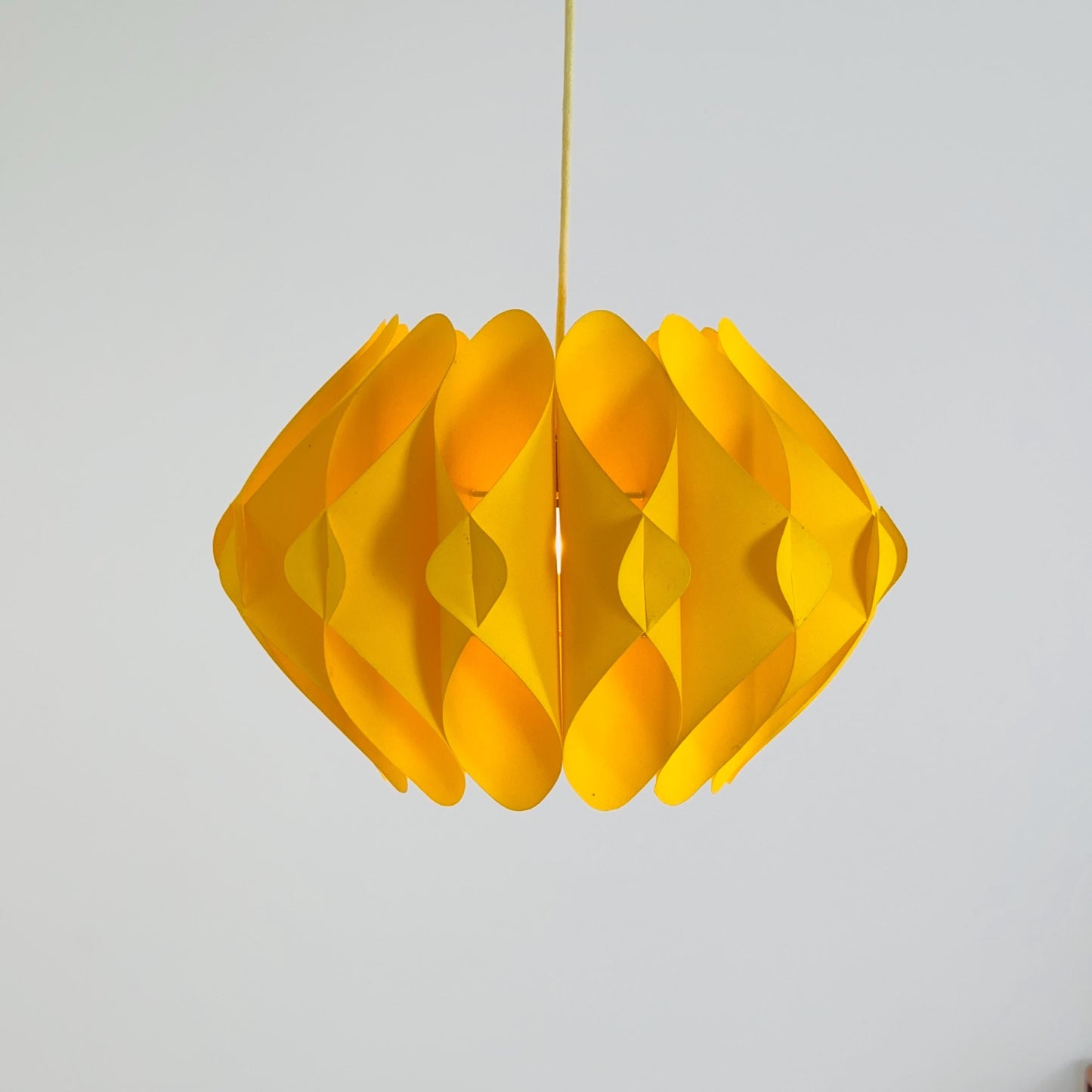 Mid century yellow Pendant Lamp by Lars Schiøler for Hoyrup, 1960s , Denmark