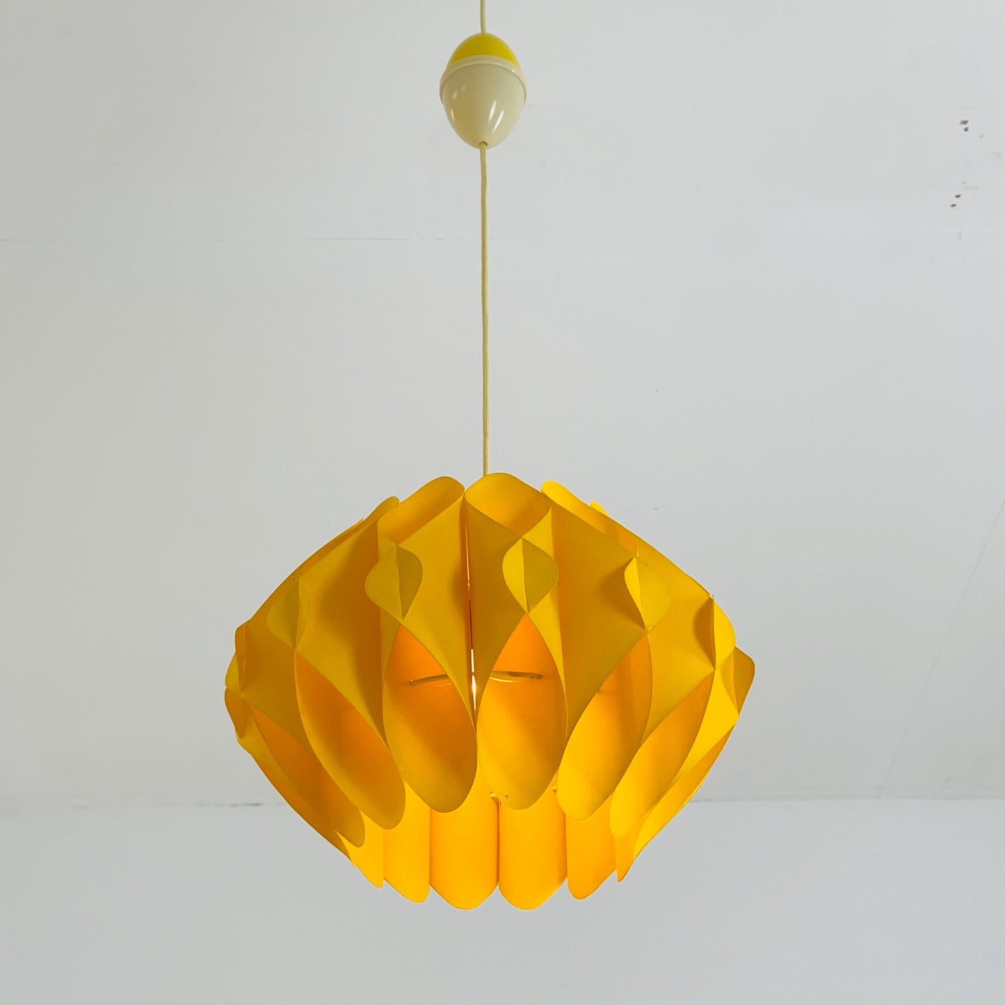 Mid century yellow Pendant Lamp by Lars Schiøler for Hoyrup, 1960s , Denmark