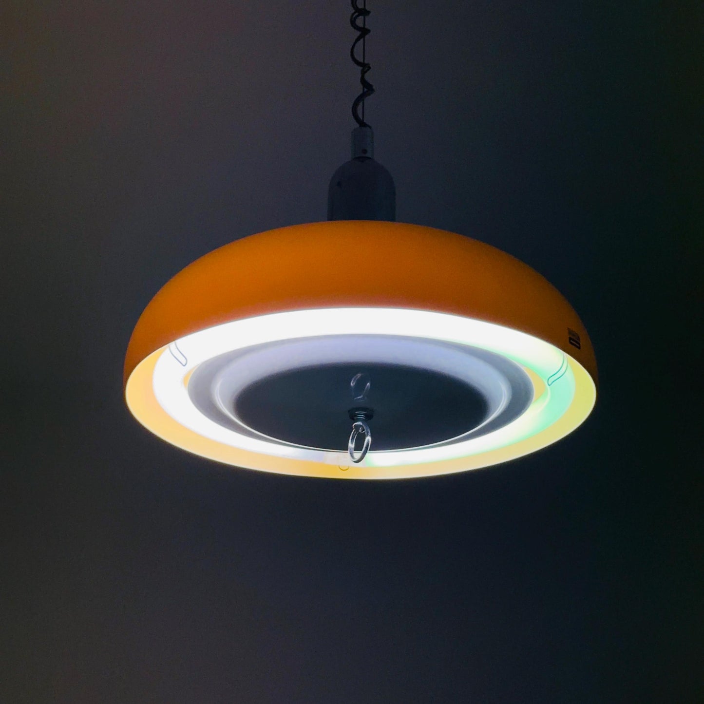 Space Age Orange Adjustable Pendant Lamp by Starlux, 1970s