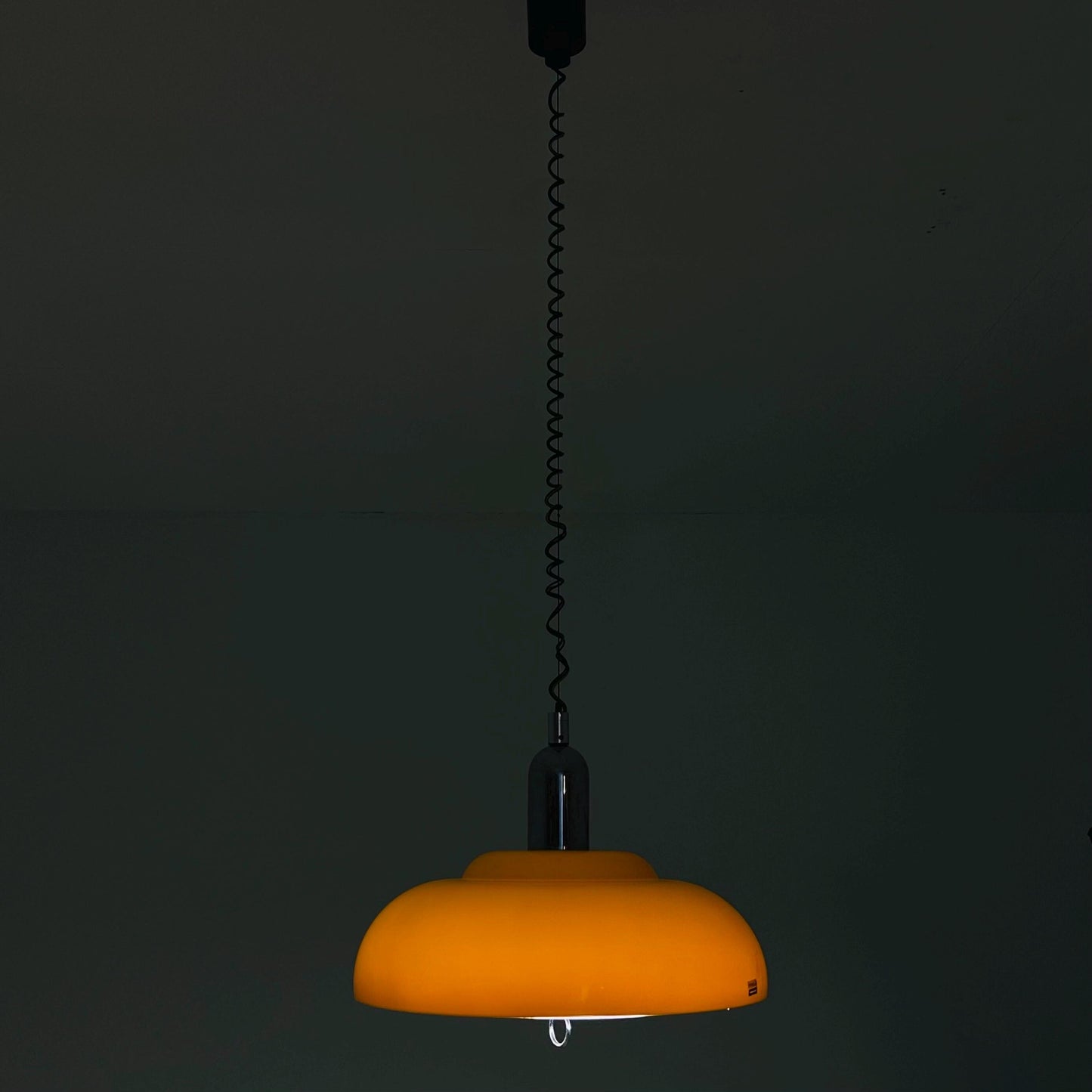 Space Age Orange Adjustable Pendant Lamp by Starlux, 1970s
