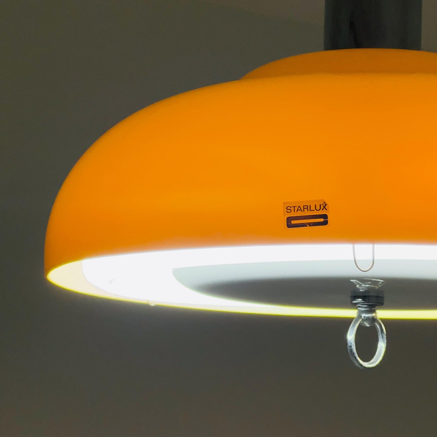 Space Age Orange Adjustable Pendant Lamp by Starlux, 1970s