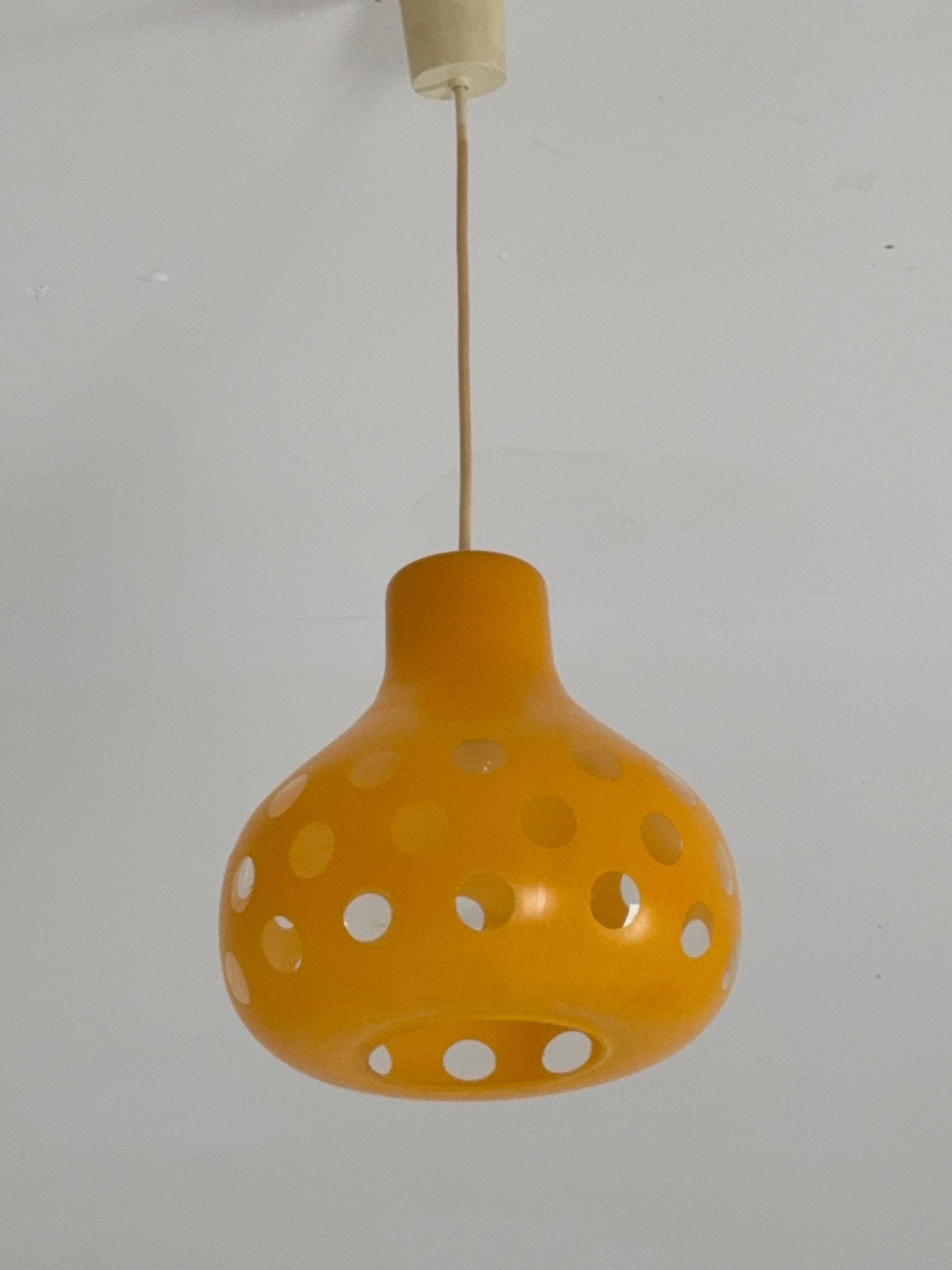 Mid century , Glashütte “Limburg” Pendant Lamp in Orange Glass - Model 1486 ,1970s