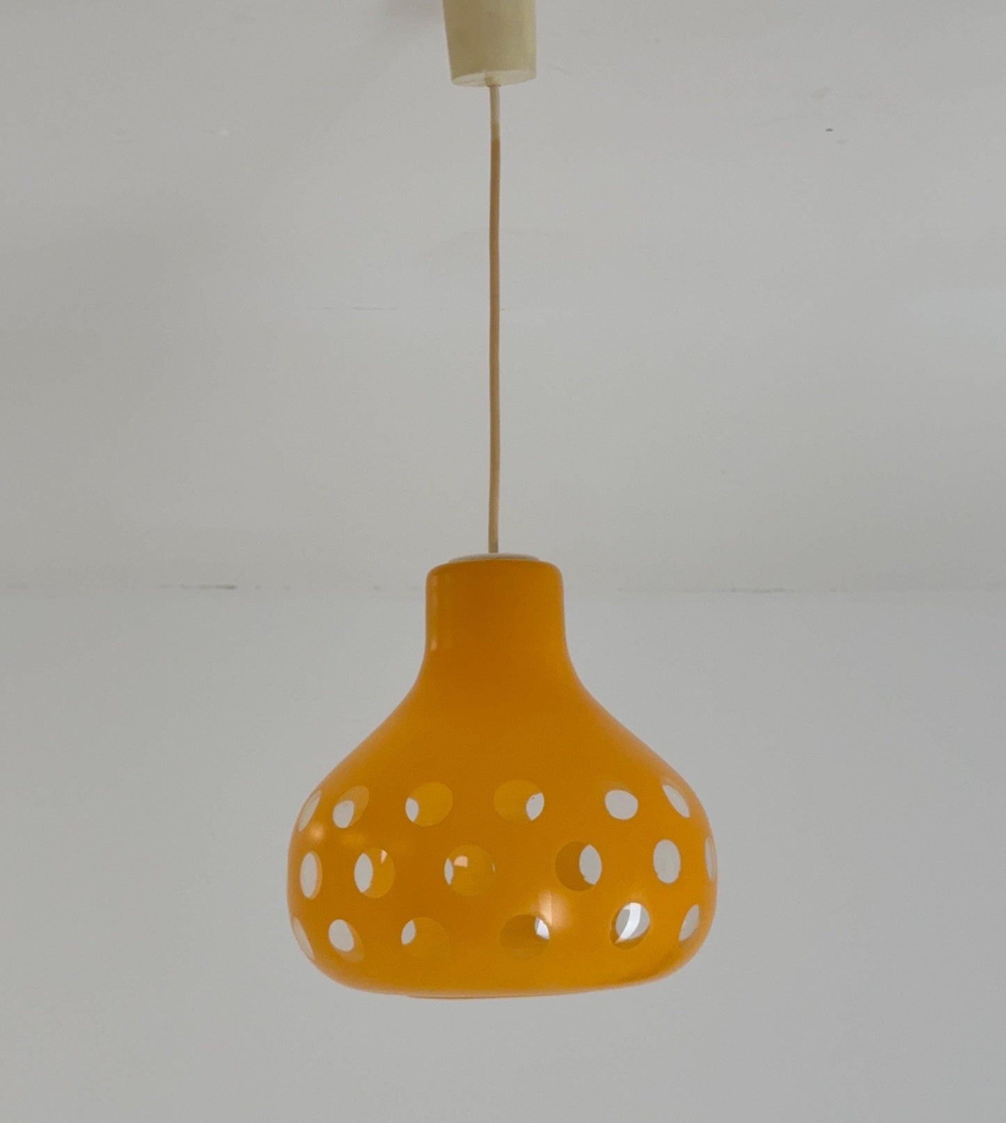 Mid century , Glashütte “Limburg” Pendant Lamp in Orange Glass - Model 1486 ,1970s