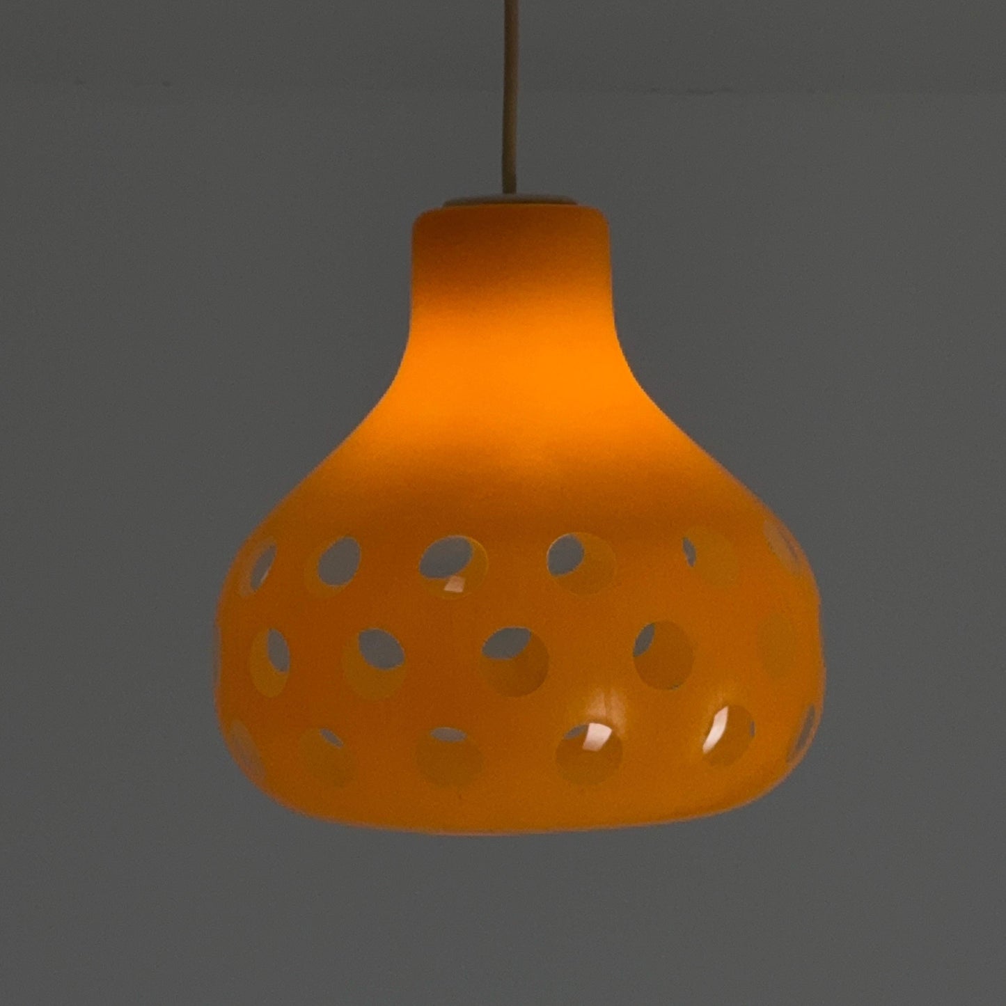 Mid century , Glashütte “Limburg” Pendant Lamp in Orange Glass - Model 1486 ,1970s