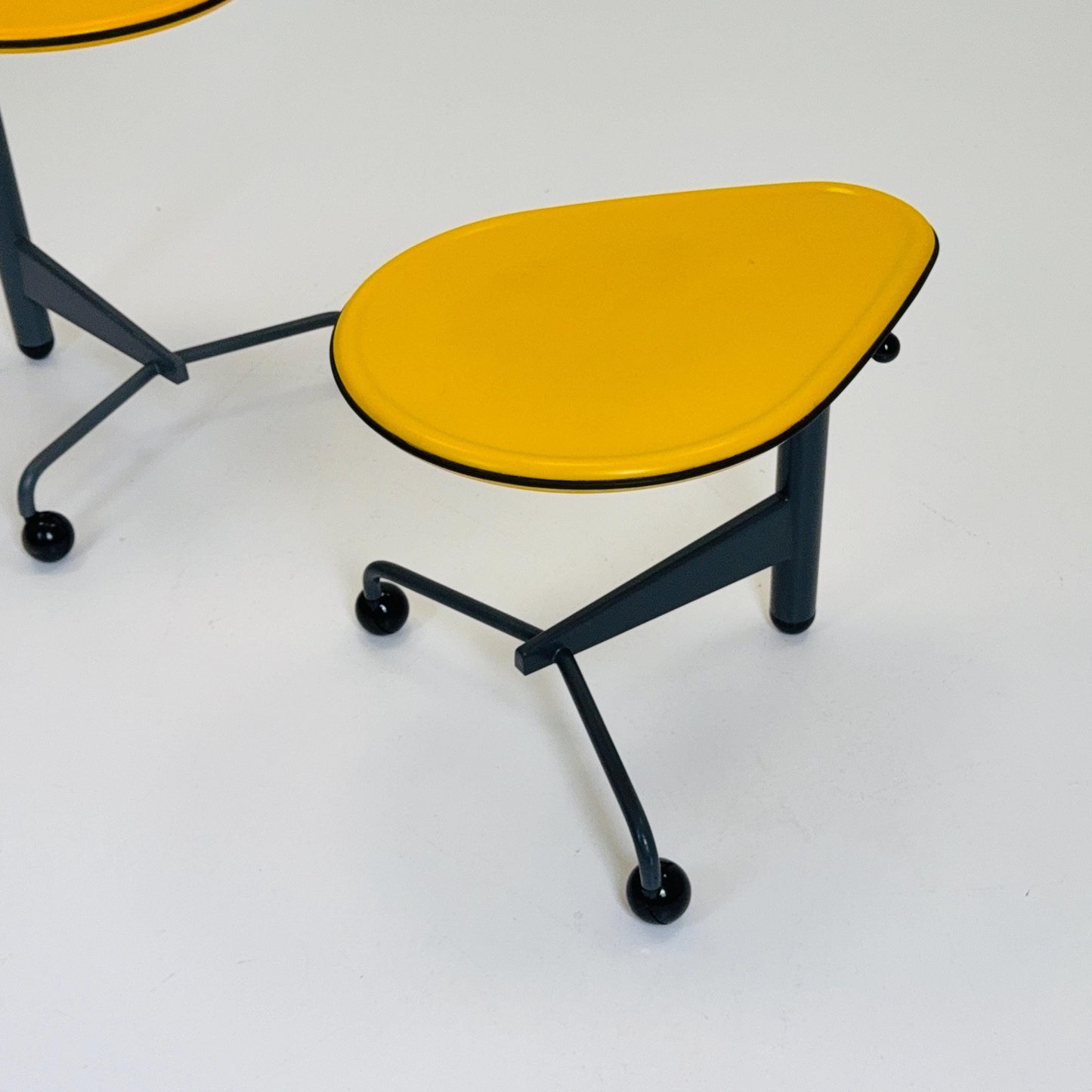 1 of 2 Mid century Adjustable side table “Kick” by Toshiyuki Kita for Cassina Italy 1980s