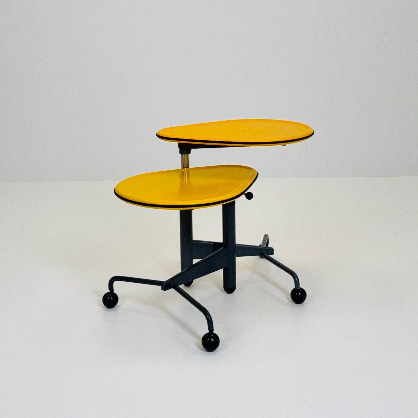 1 of 2 Mid century Adjustable side table “Kick” by Toshiyuki Kita for Cassina Italy 1980s