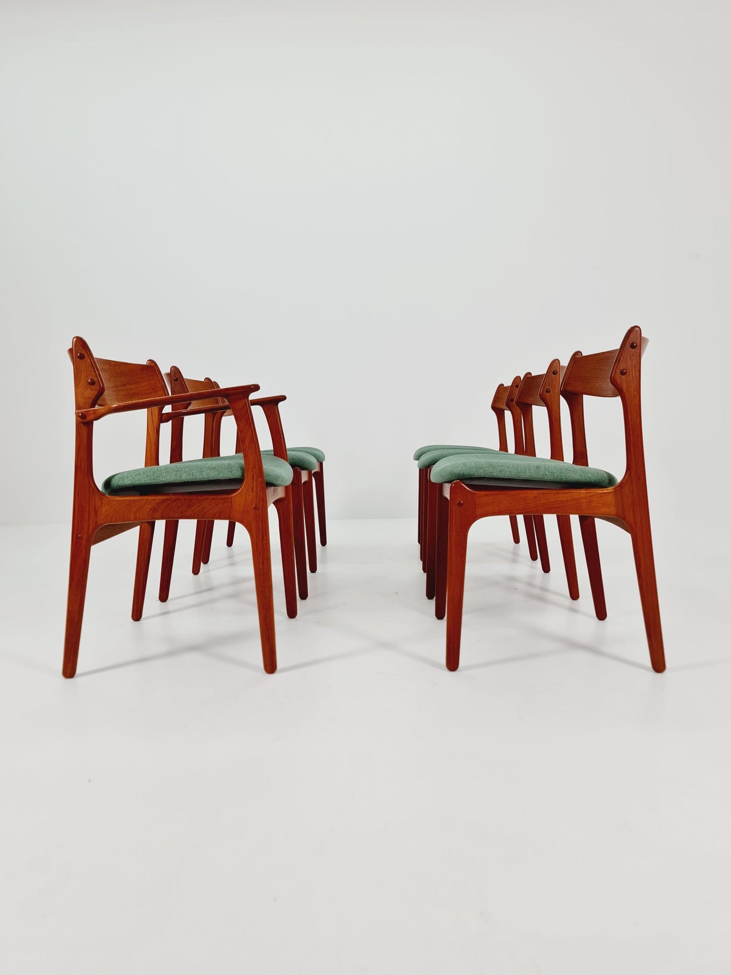 Vintage Danish teak dining/desk chairs by Erik Buch for O D Möbler, 1960s Set of 6