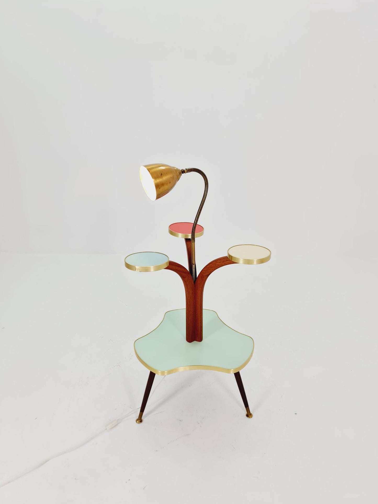 Super Rare Vintage German plant Stand Minimalist Indoor Plant Stand Side flower table with lamp 1960s