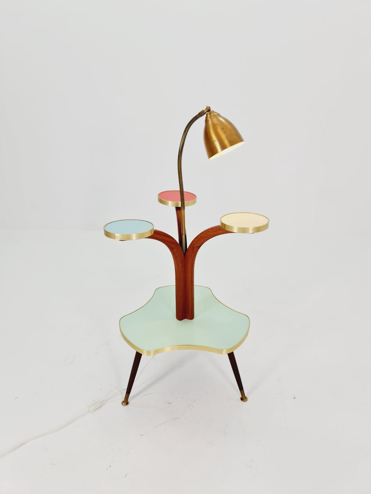 Super Rare Vintage German plant Stand Minimalist Indoor Plant Stand Side flower table with lamp 1960s